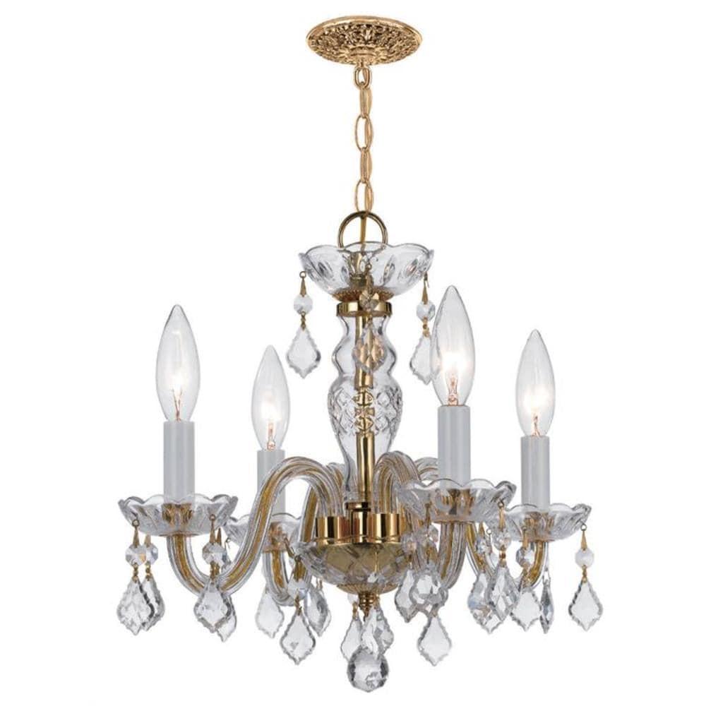 Crystorama Lighting Traditional Crystal 4 - Light Chandelier in  Polished Brass