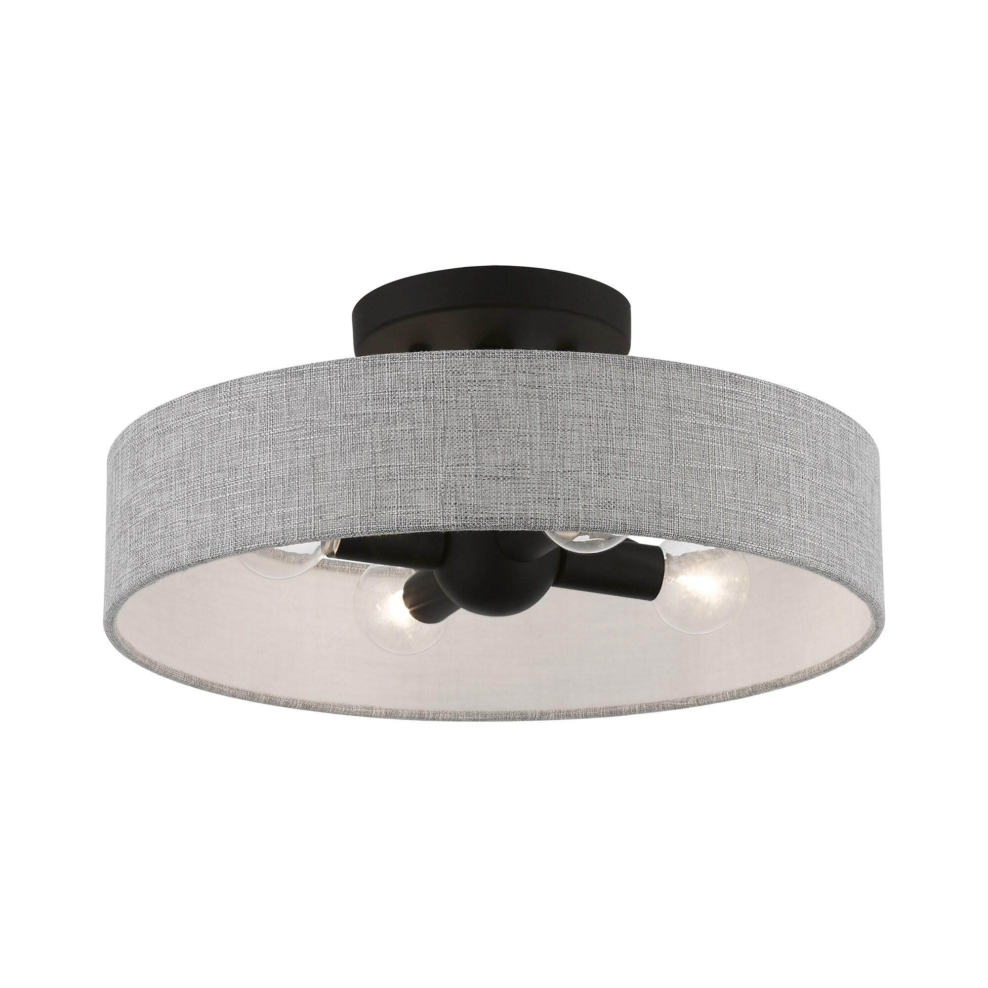 Livex Lighting Elmhurst 4 - Light Semi-Flush Mount in  Black