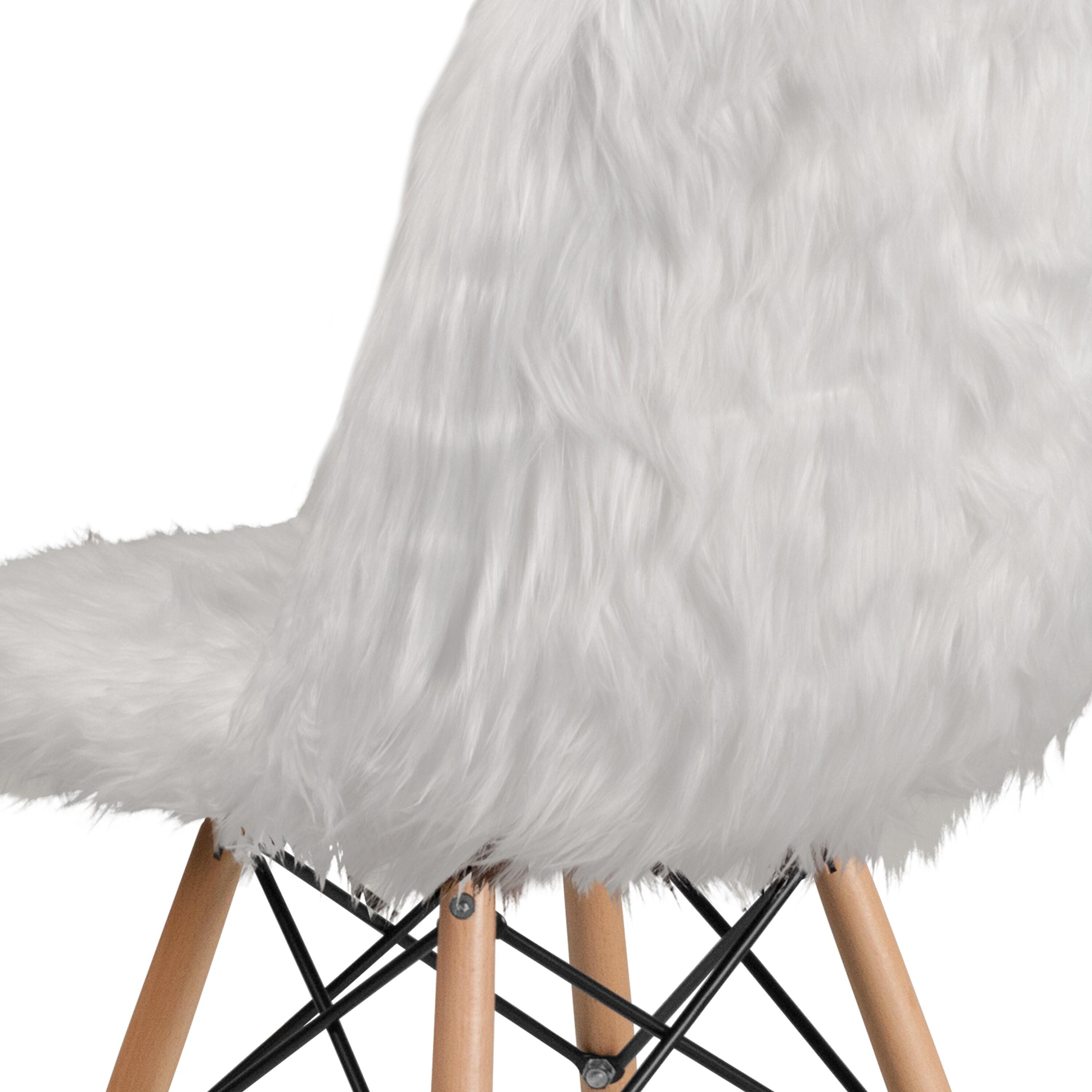 Flash Furniture Shaggy Dog White Accent Chair