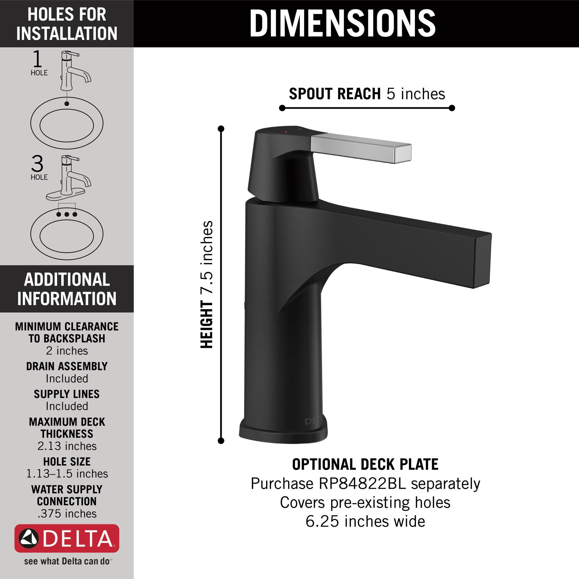 Zura Single Hole Bathroom Faucet with Drain Assembly