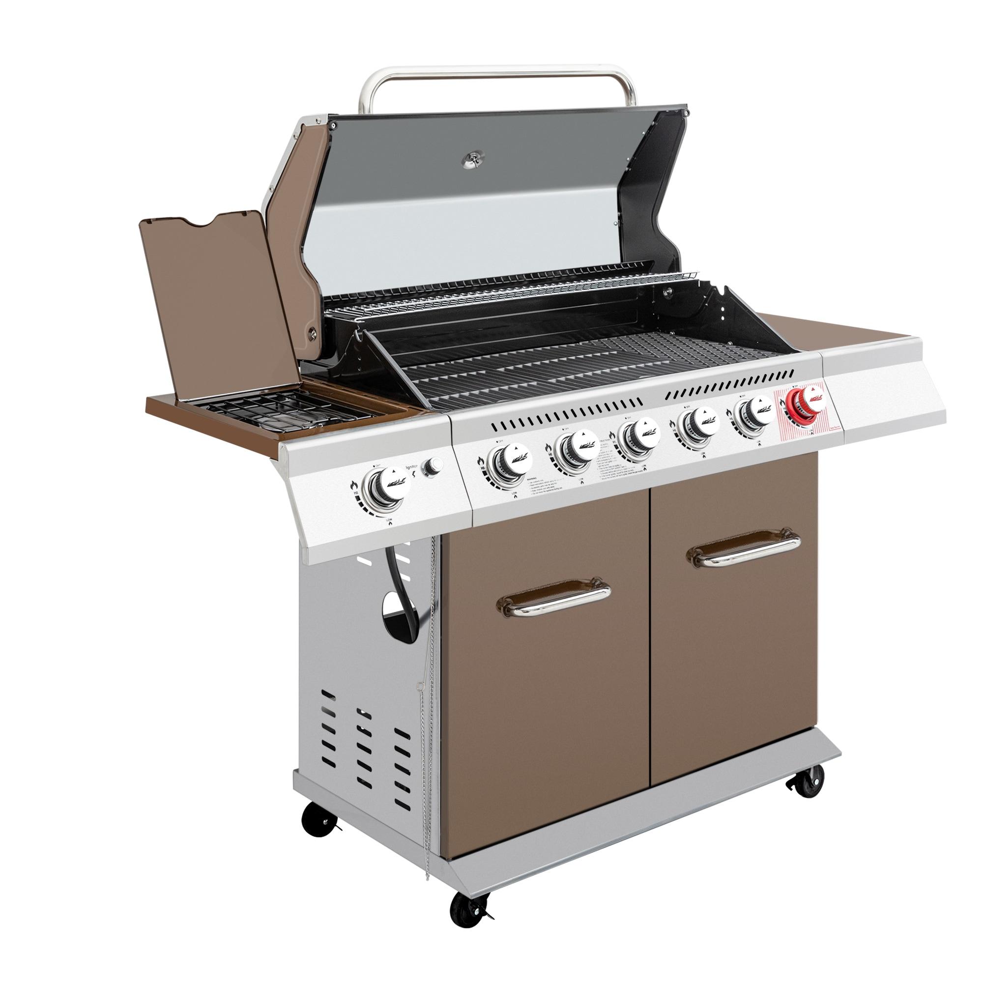Royal Gourmet 6 - Burner Freestanding Liquid Propane 74000 BTU Gas Grill with Cabinet