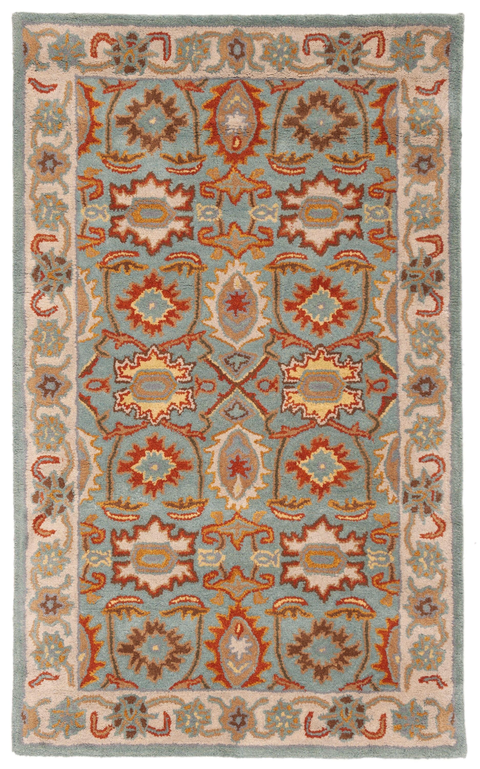 Handmade Heritage Light Blue & Ivory Wool Accent Rug - 3' x 5'