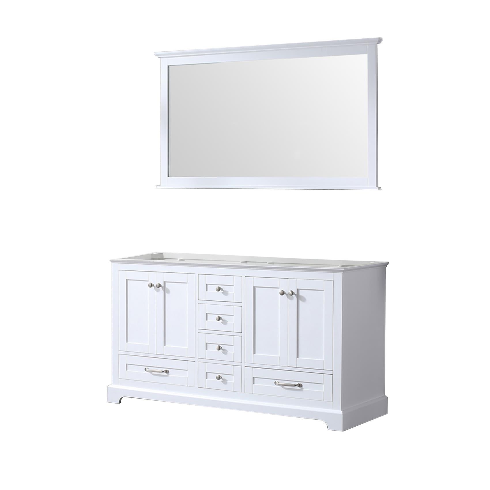 Lexora Home Dukes 60" Double Vanity with Mirror in White