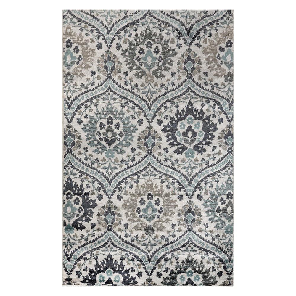 Superior Oriental Vintage Floral Damask Power-loom Indoor Area Rug, 7'x9', Deep Royal