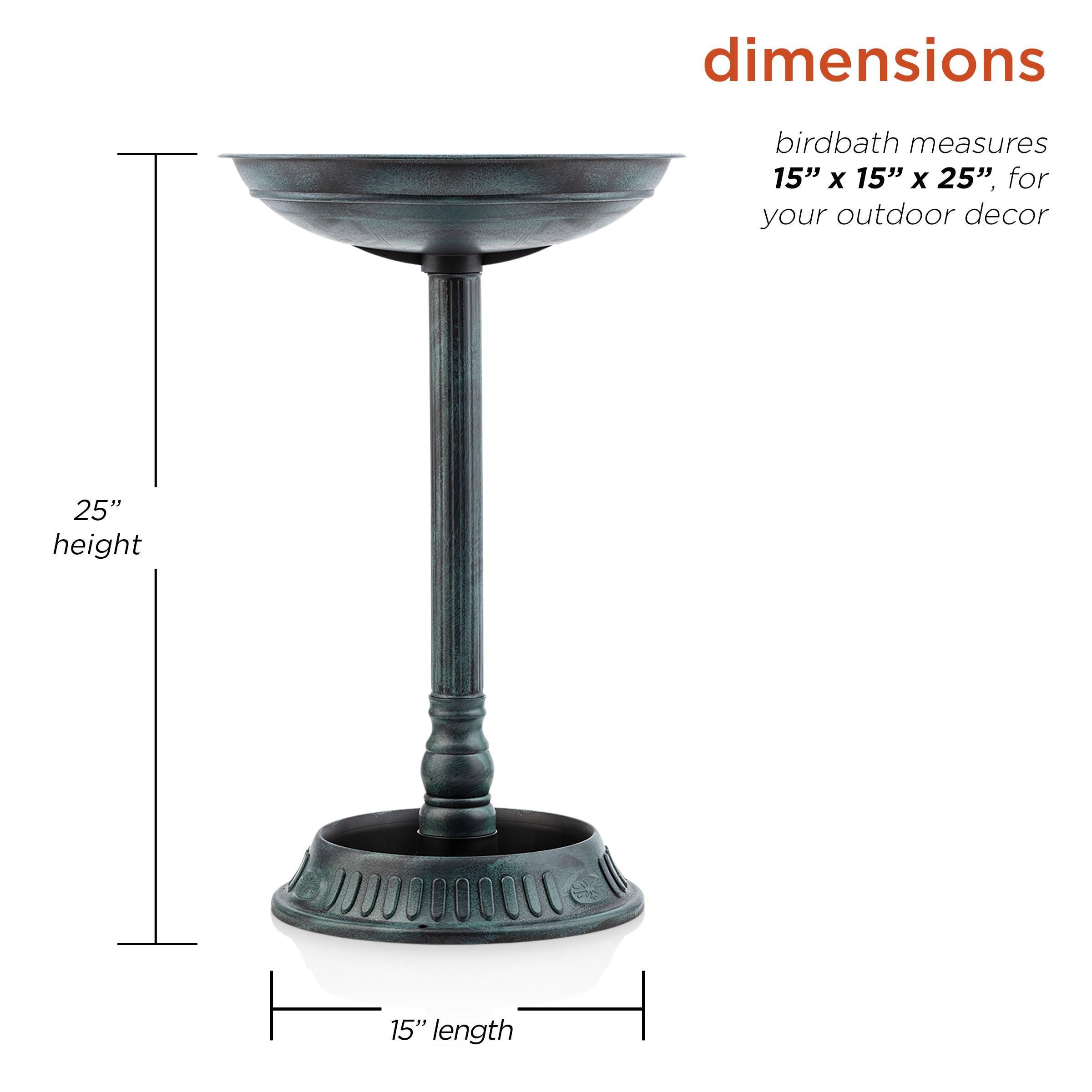 Alpine Corporation Plastic Bird Bath with Plant Adaptability, Green