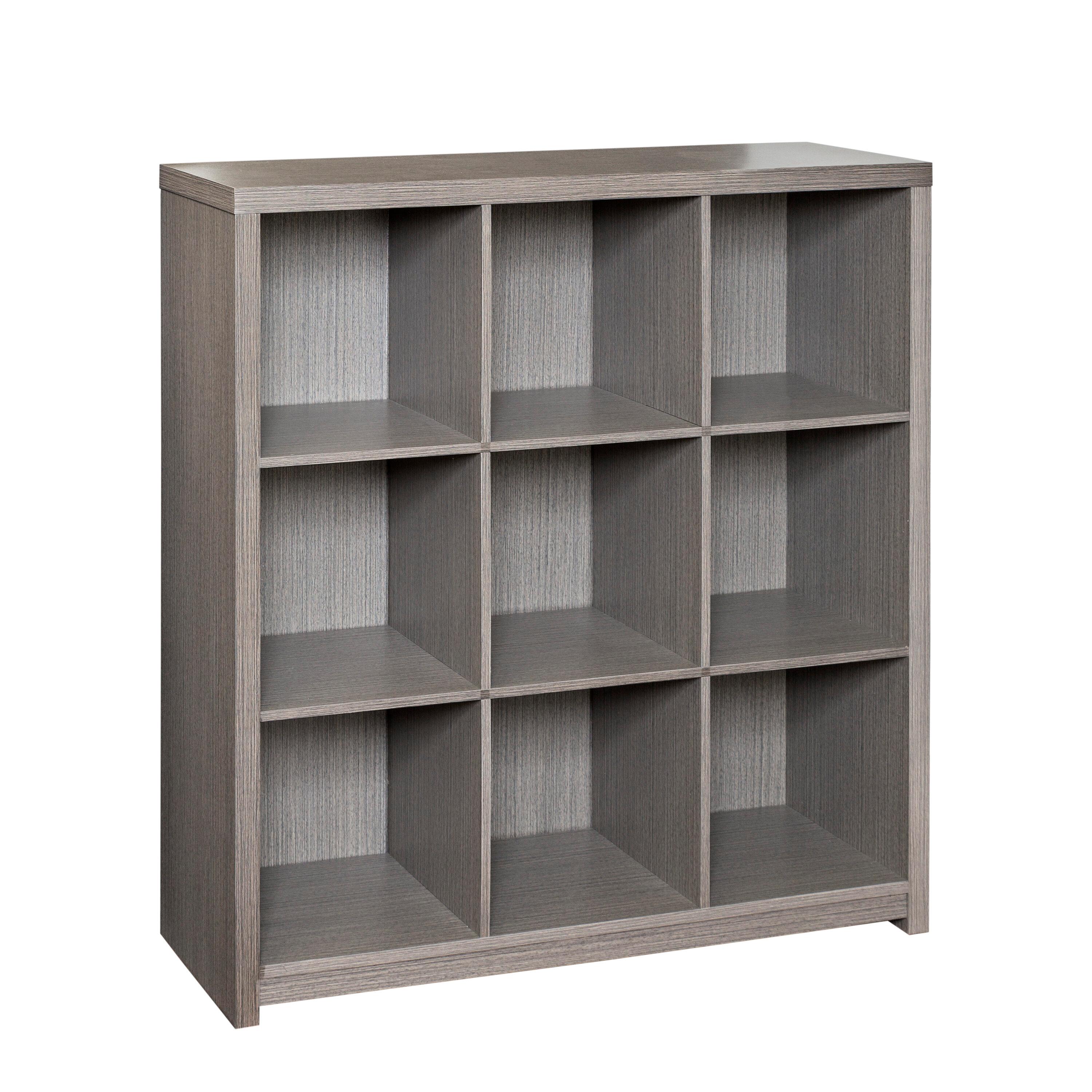 Honey-Can-Do 9 Cube Premium Laminate Shelf: Gray MDF Cubbies Storage, 9 Compartments, Decorative Bookshelf, 135 lb Capacity