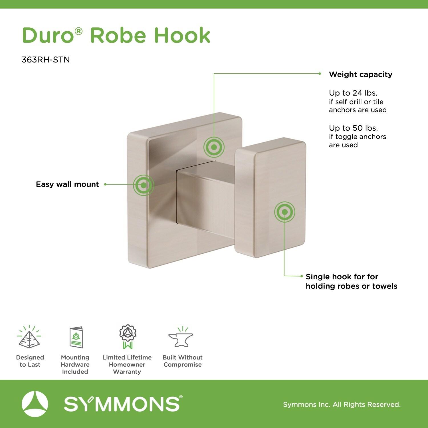 Satin Nickel Modern Wall-Mounted Robe Hook