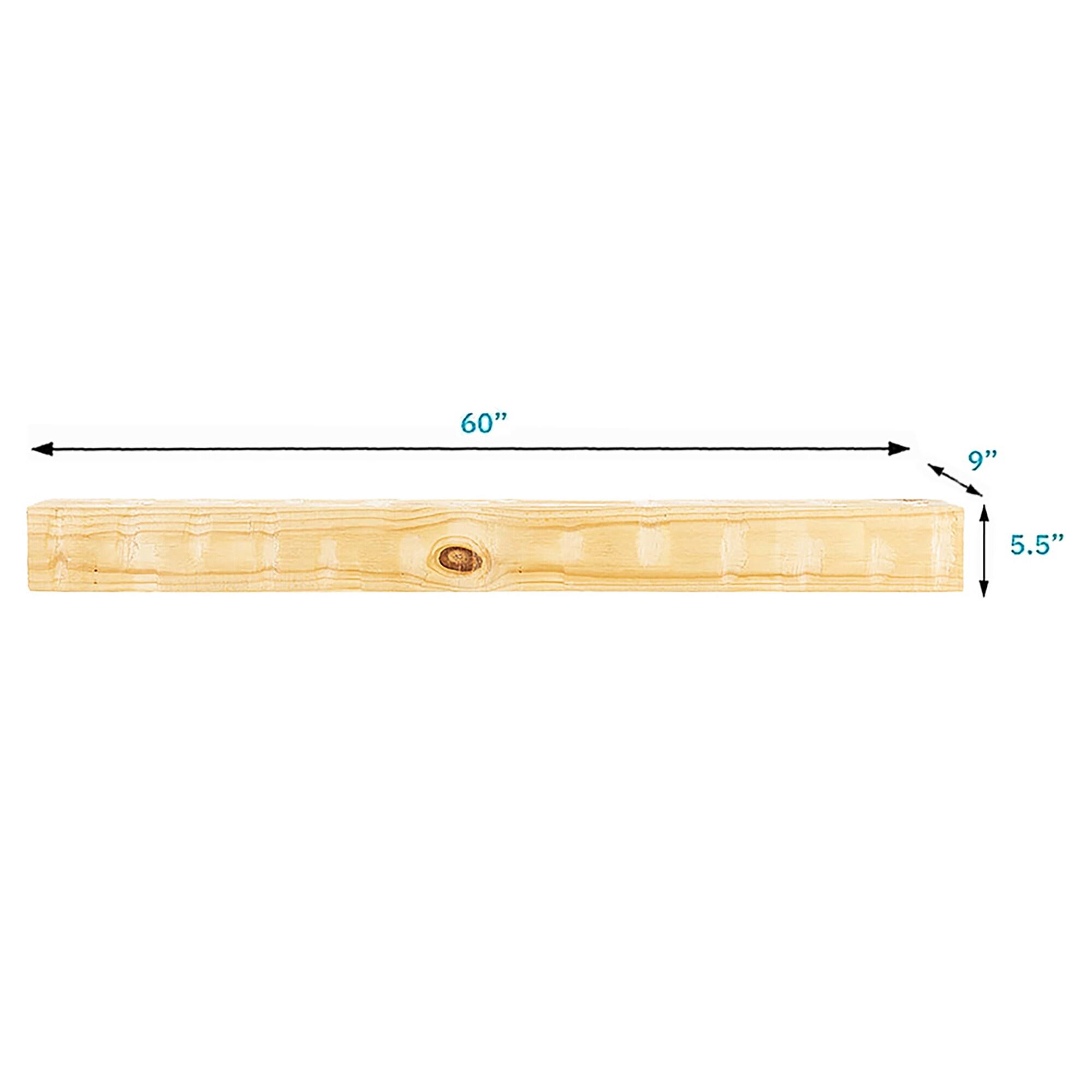 Mantel Directs Country Living Wood Fireplace Mantel Shelf - Bodie Rustic Hand Distressed Pine With Worn, Reclaimed Log Look; For Fireplaces, Hearths & Décor