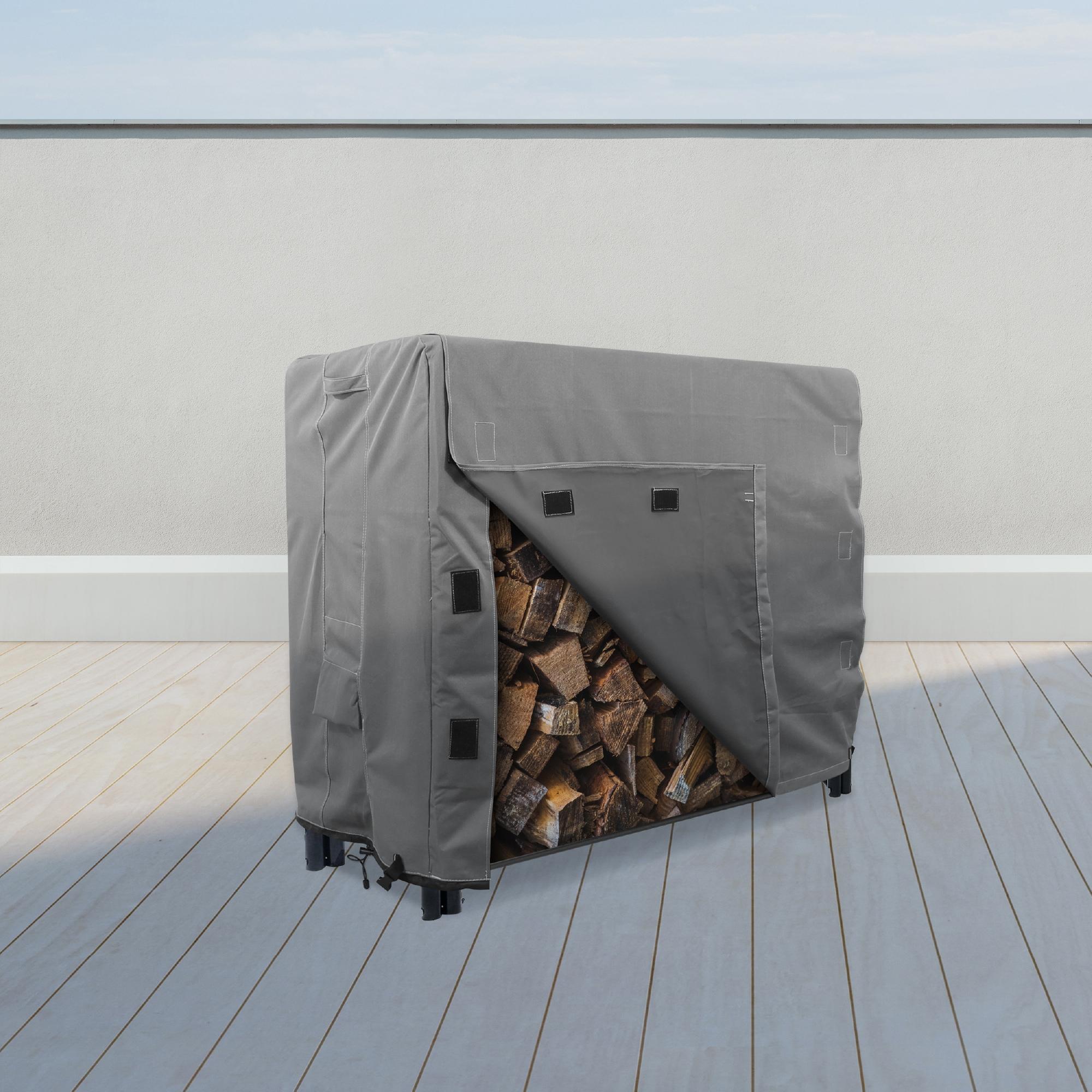 KHOMO GEAR - Heavy Duty Log Rack Cover - 4 Feet - Titan Series - Grey