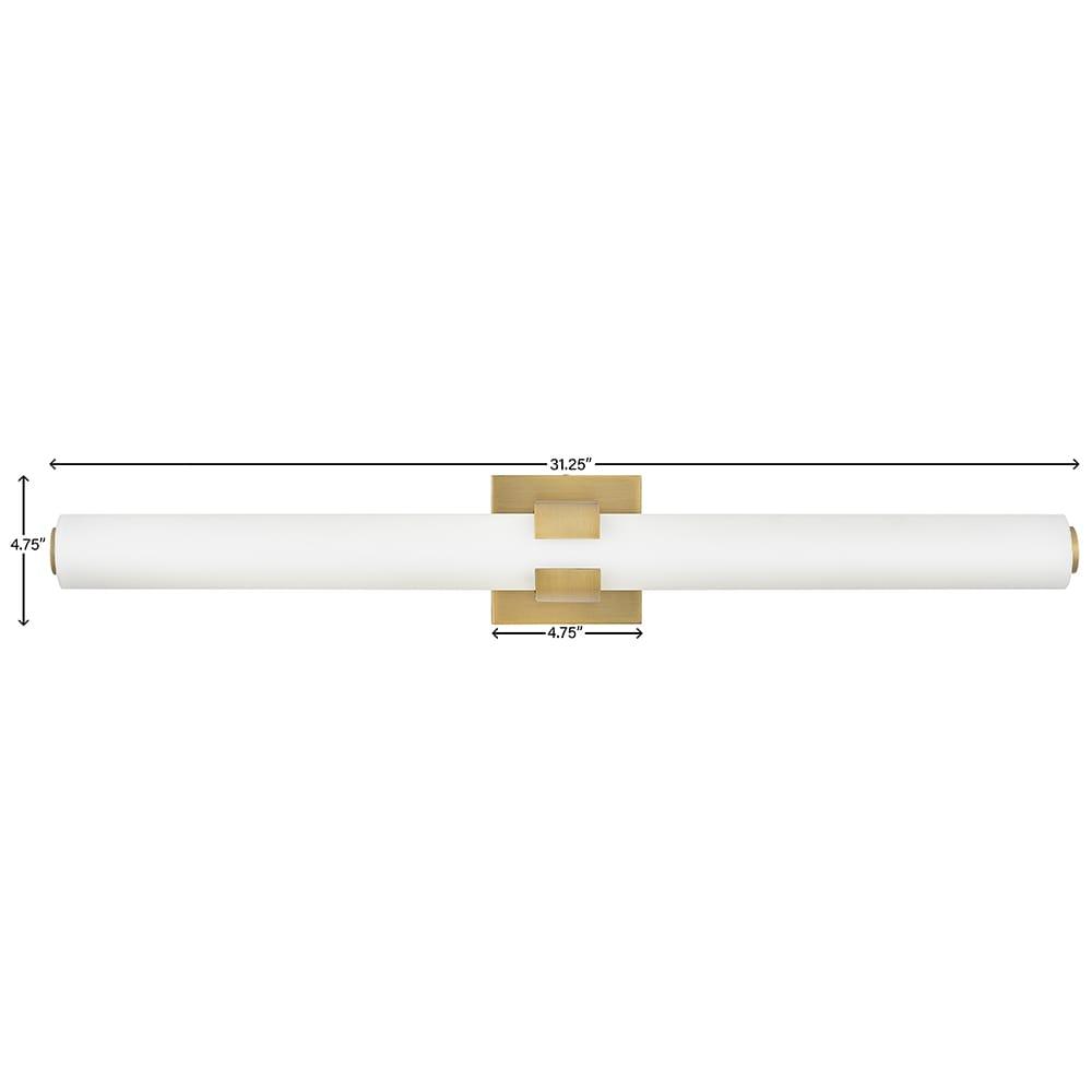 Aiden Integrated LED Bath Vanity Bar w/ Etched White Glass