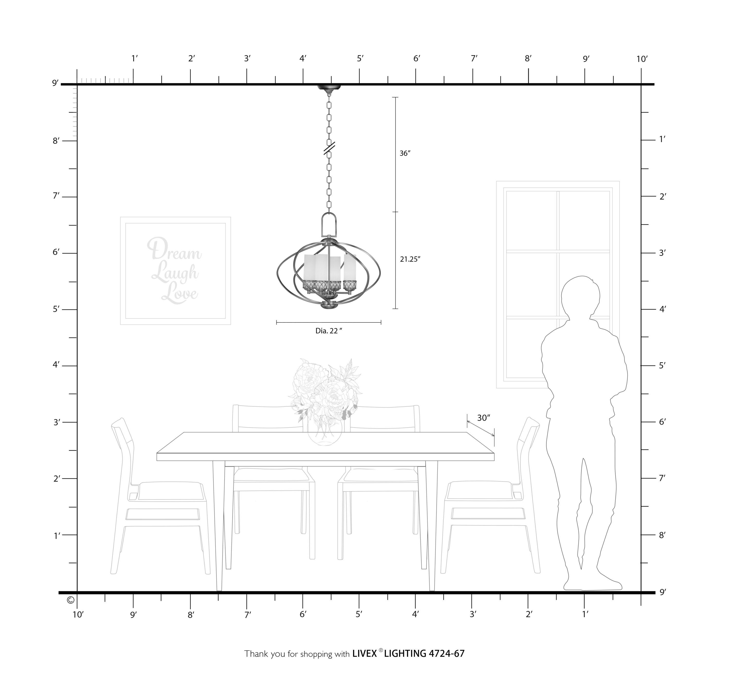 Livex Lighting Westfield 4 - Light Chandelier in Olde Bronze