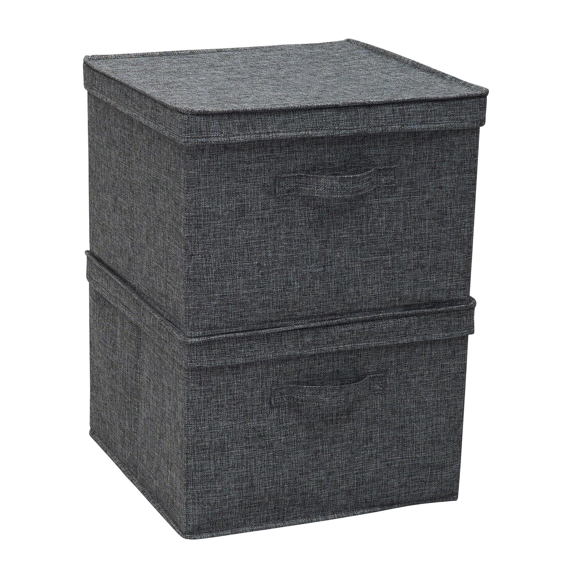 Household Essentials Household Essentials Wide Storage Box Fabric Bin (Set of 2)