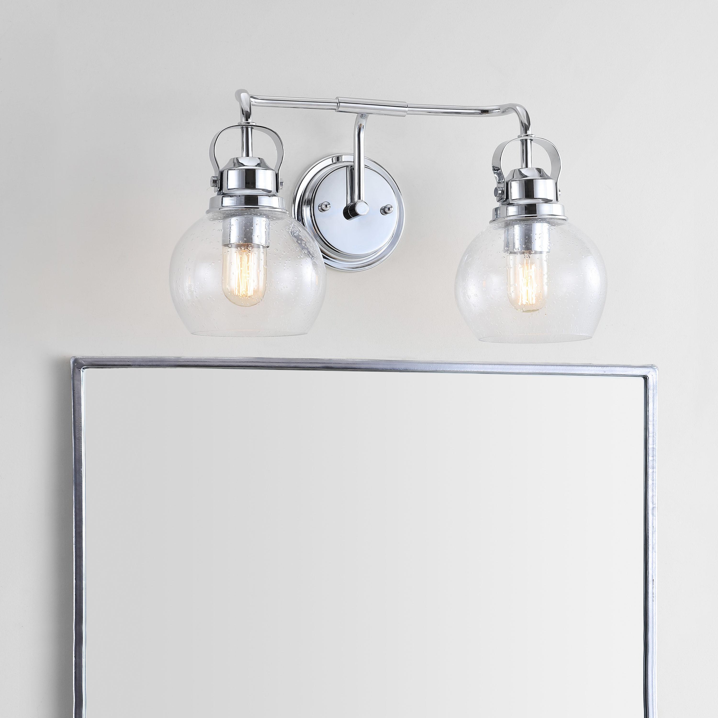 17.25" Metal/Glass Vanity Wall Light, ETL Listed, Bright Bathroom Fixture - JONATHAN Y