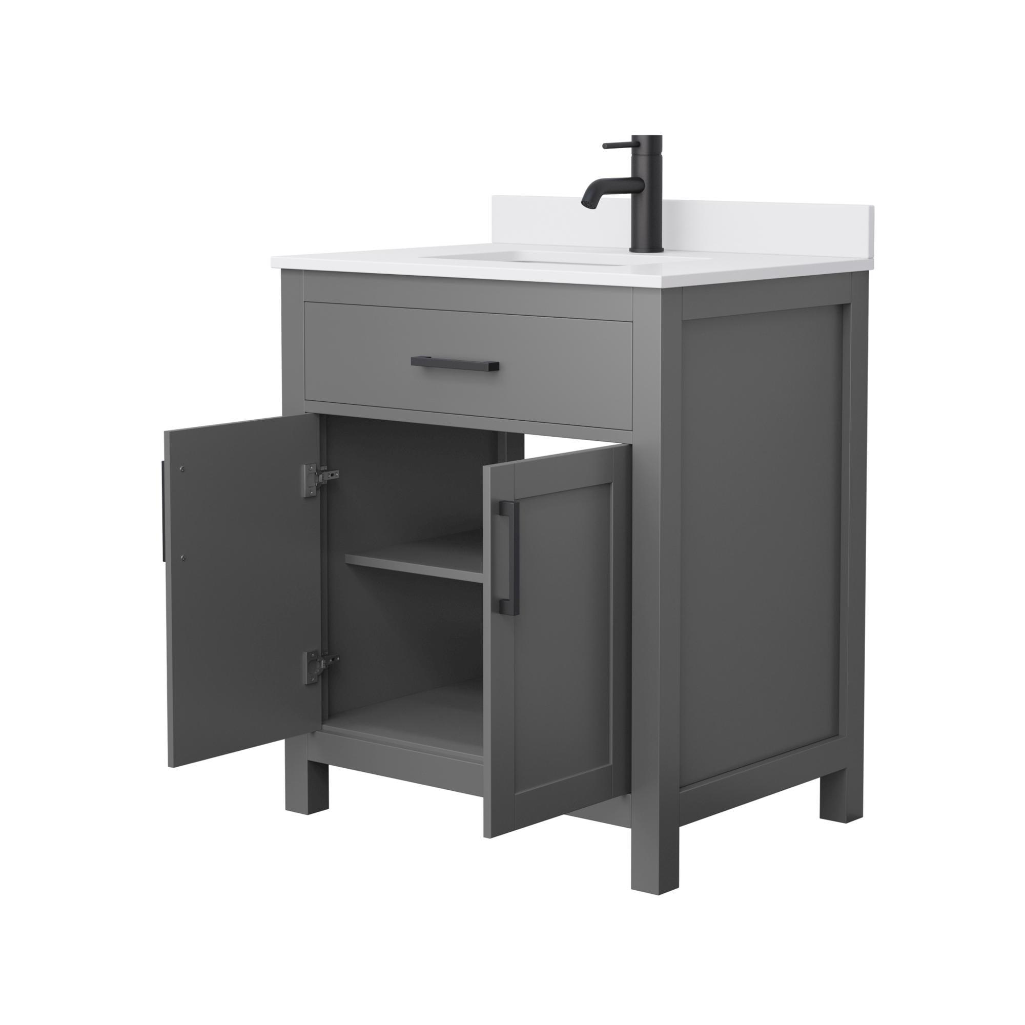 Wyndham Collection Beckett 30" Freestanding Single Bathroom Vanity with Cultured Marble Top