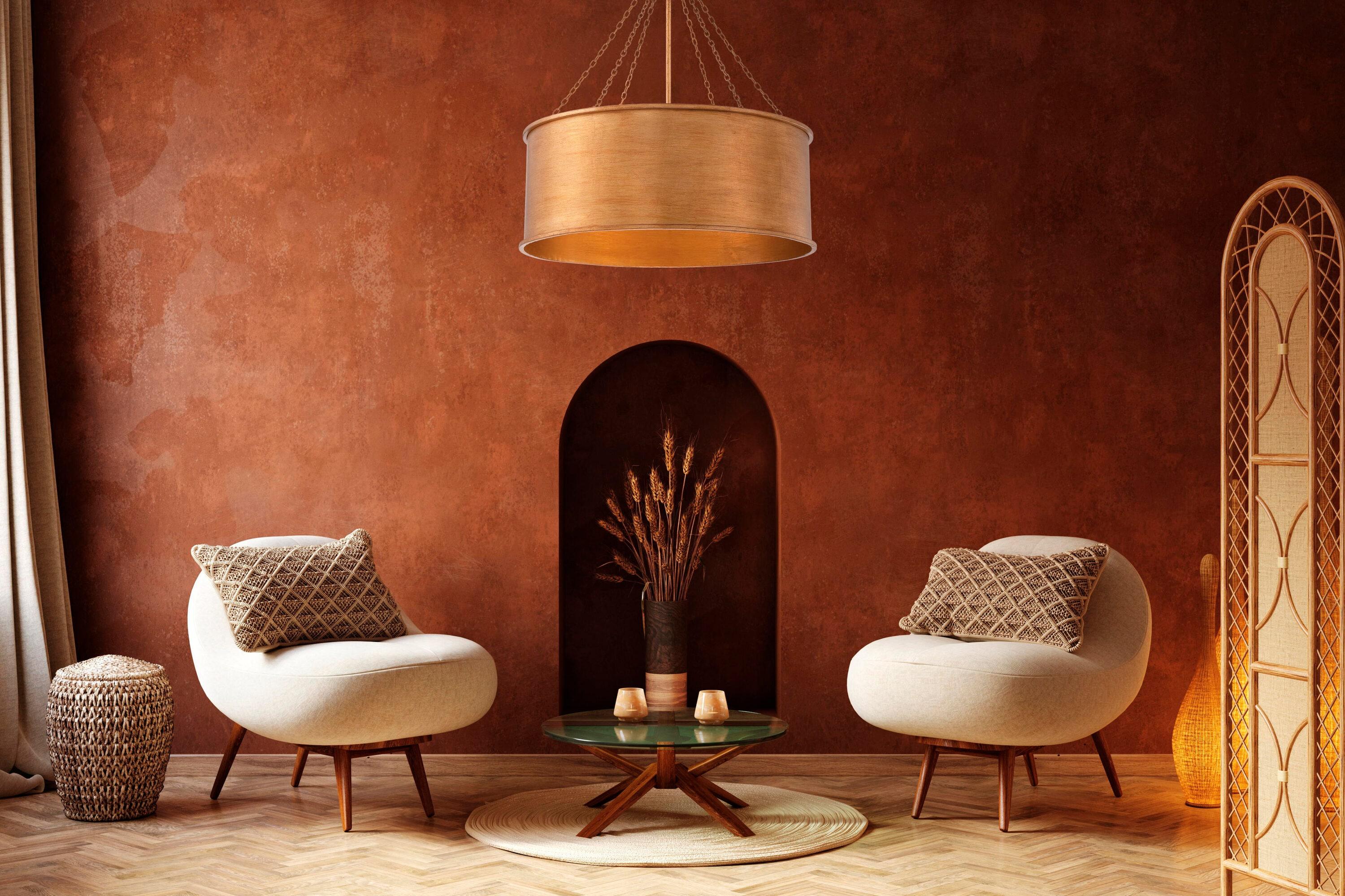 Soho 6 Light Metal Dimmable Drum Chandelier