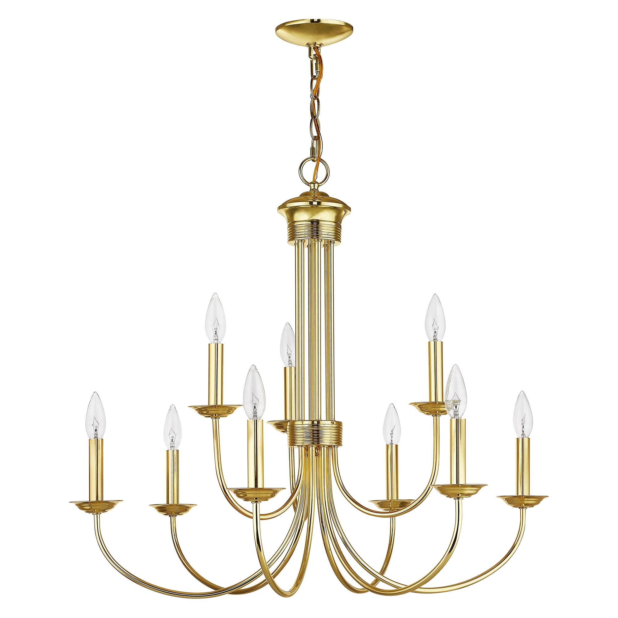 Livex Lighting Estate 9 - Light Chandelier in  Polished Brass