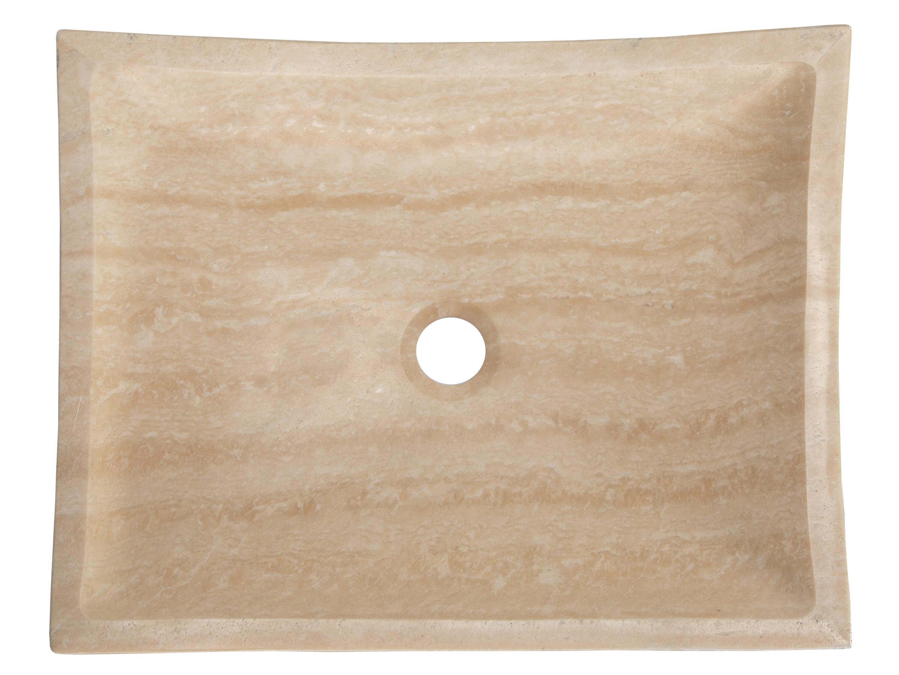 Eden Bath Zen 14.75'' Beige Stone Rectangular Bathroom Sink