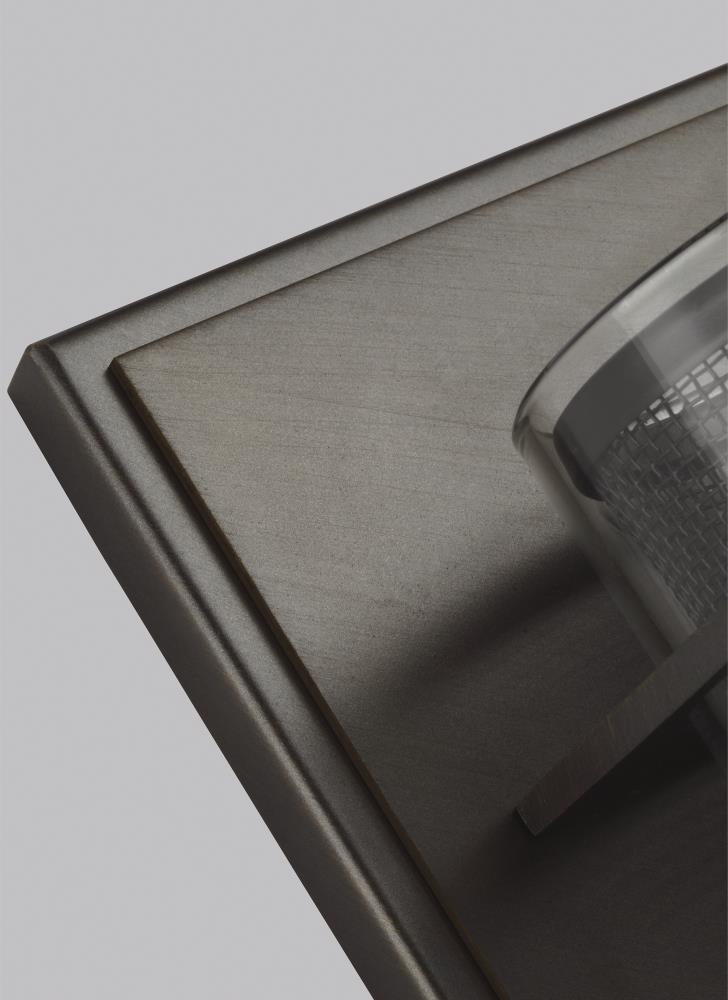 Antique Bronze Silo Dimmable Cylinder Sconce with Clear Glass