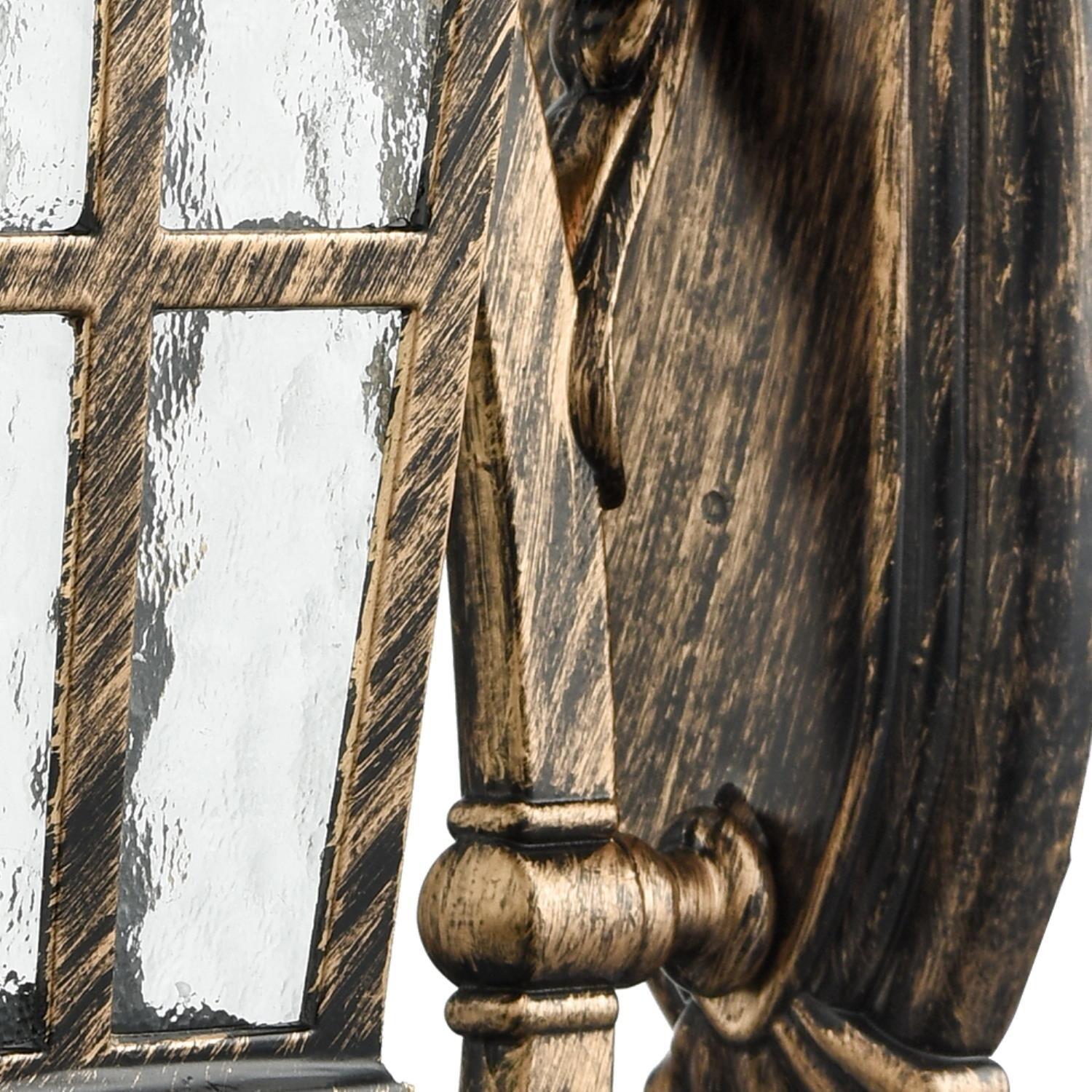 Claxy Bronze Outdoor Wall Lantern Sconce with Water Glass Shade