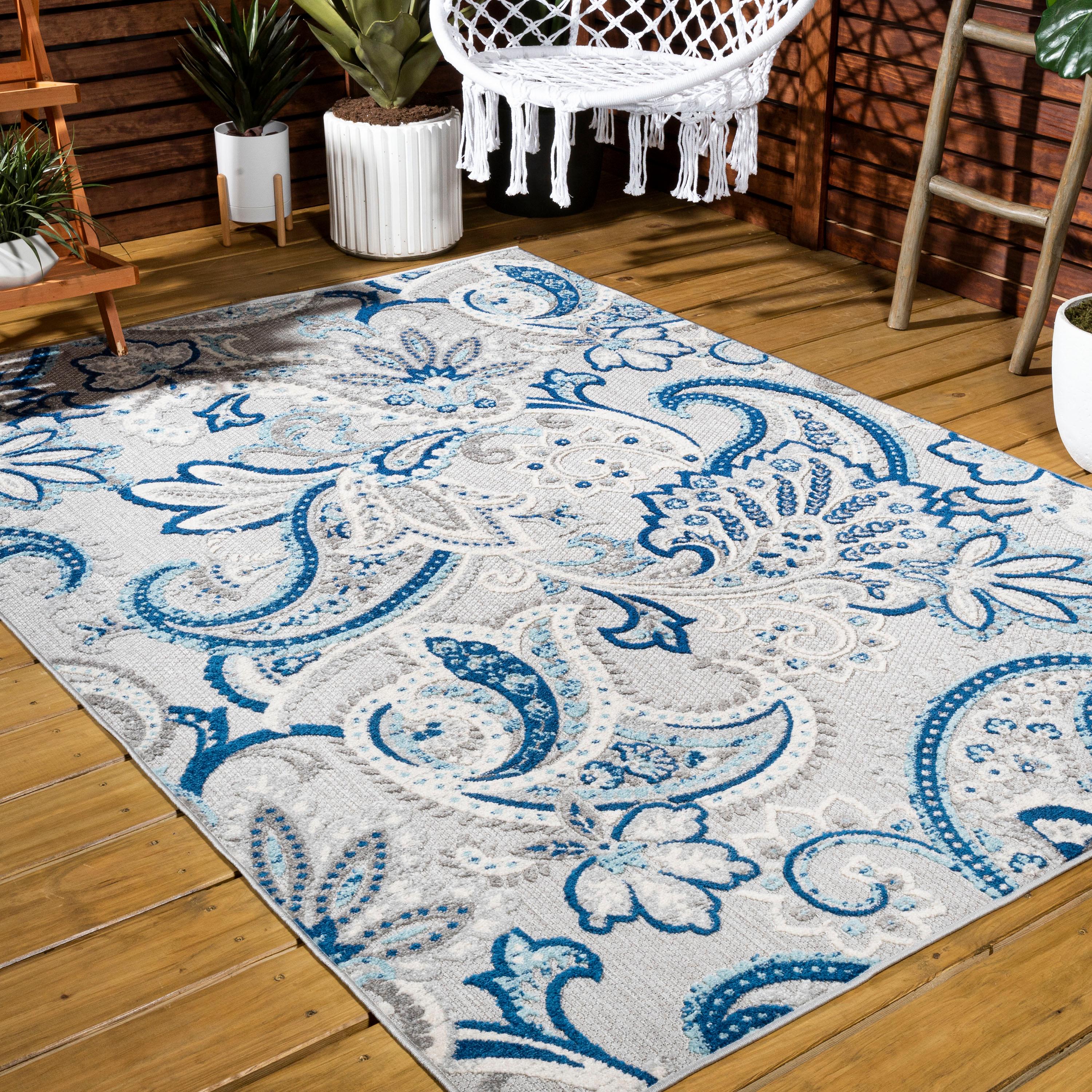 Julien Paisley High-Low Indoor/Outdoor Area Rug - JONATHAN Y