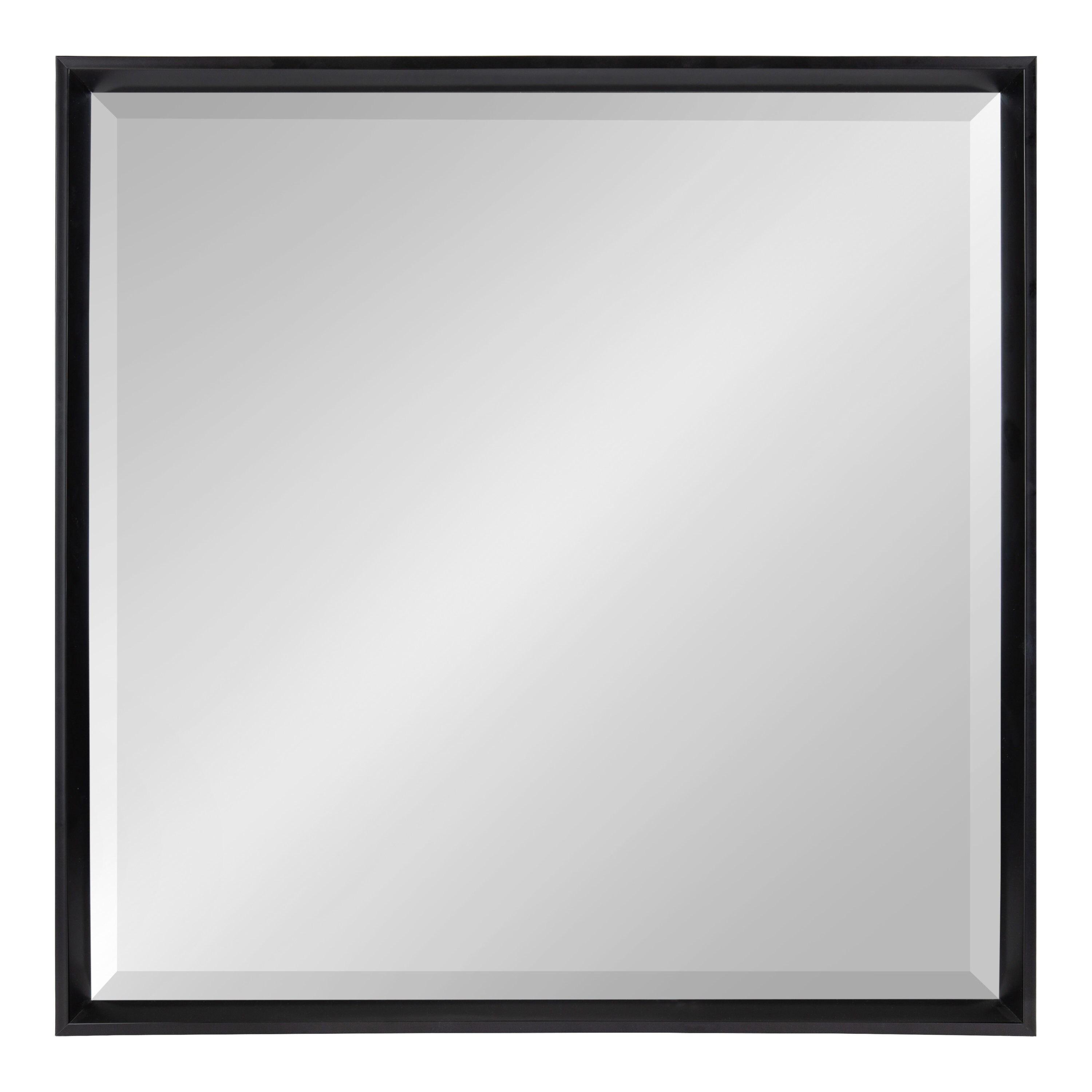 29.5" x 29.5" Calder Square Wall Mirror Black - Kate & Laurel All Things Decor: Modern Style, No Assembly, Wall Mounted