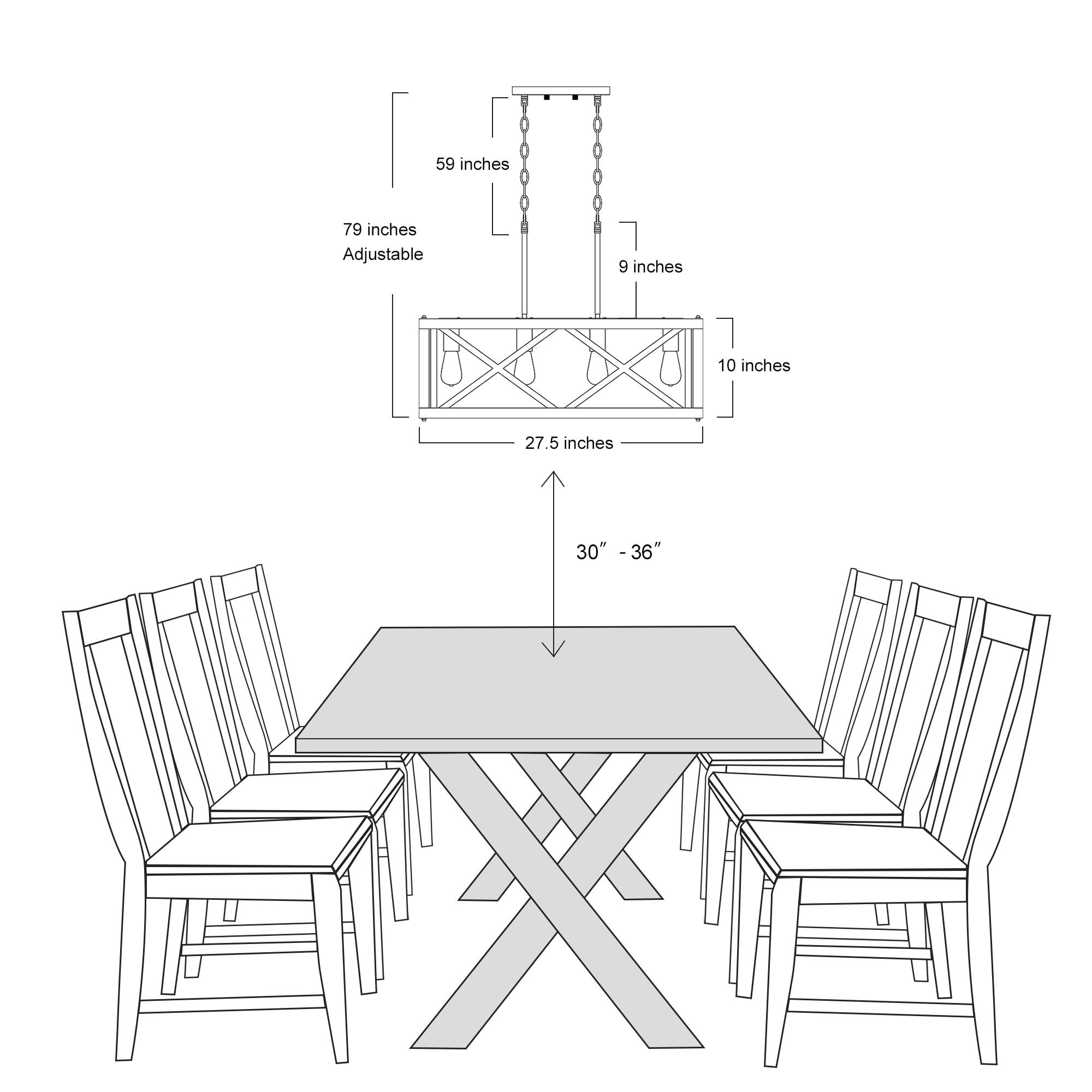 LNC Farmhouse Decor 4-Light Wood Chandelier Kitchen Island Light Fixtures, Large Modern Farmhouse Chandeliers Light for Dining Room, Kitchen Island, Bedroom