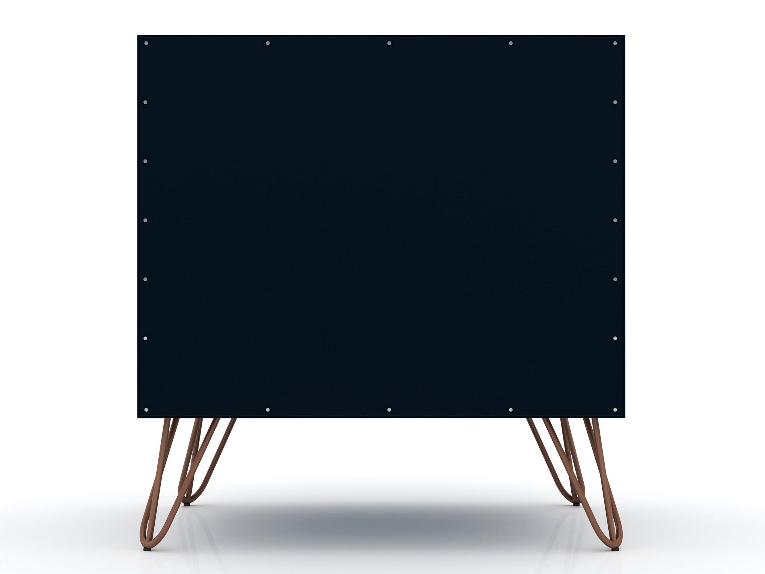 Set of 2 Rockefeller 1 Drawer Nightstands Tatiana Midnight Blue - Manhattan Comfort