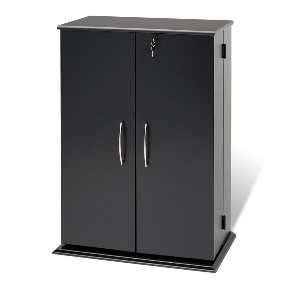 Locking Media Storage Cabinet Black - Prepac