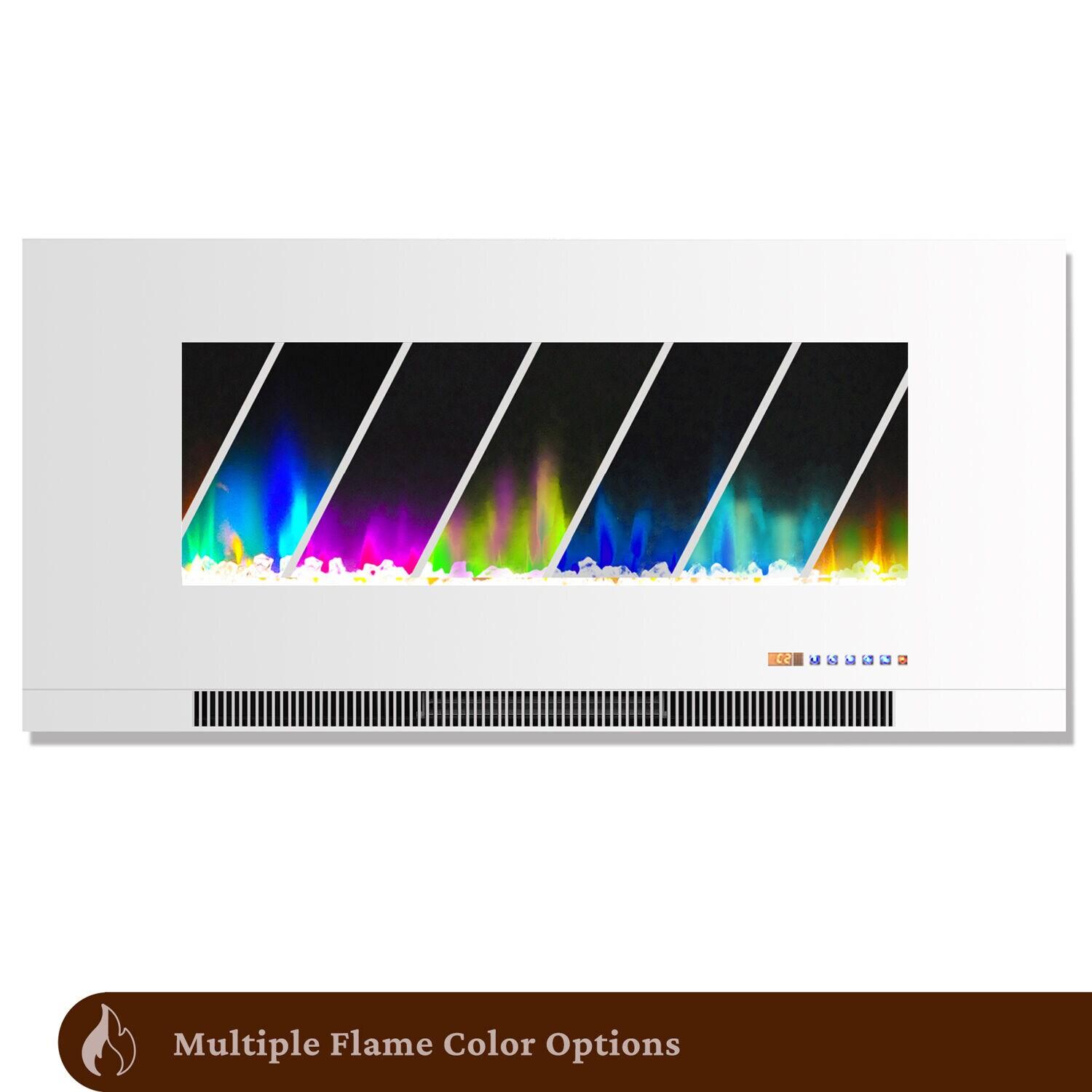 Cambridge Cambridge Wall Mount Electric Fireplace Heater with Remote Control for Indoor Use in Living Room, Bedroom, Home Office