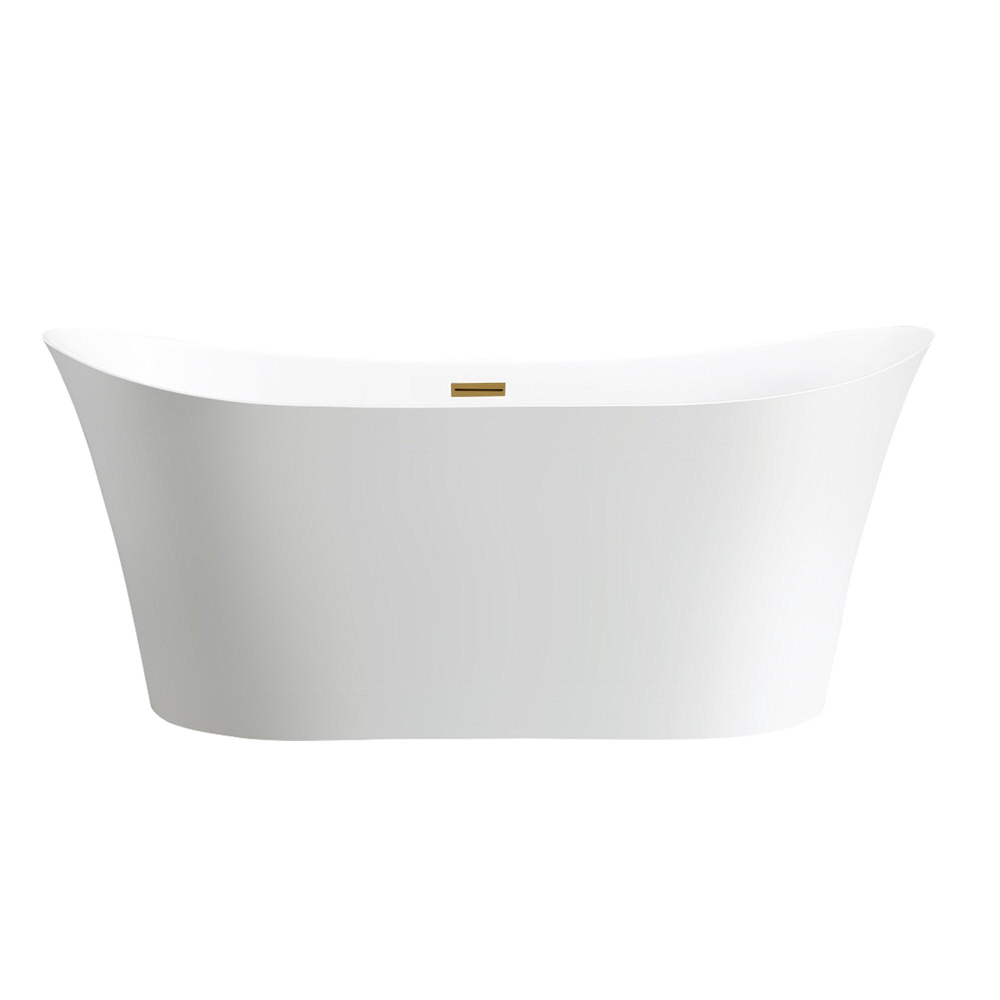 67" x 32" Freestanding Soaking Acrylic Bathtub