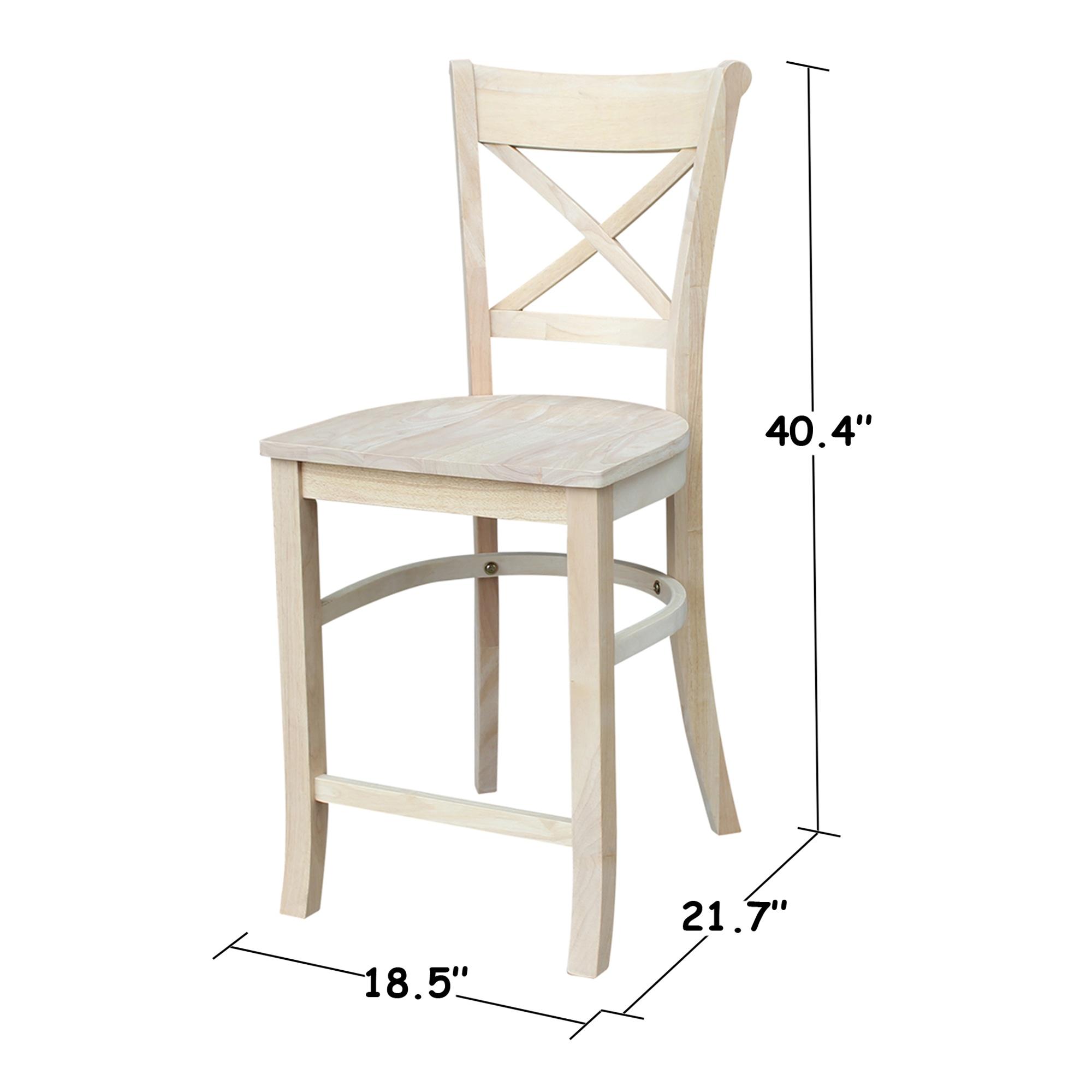 24&#34; Charlotte Counter Height Barstool Unfinished - International Concepts