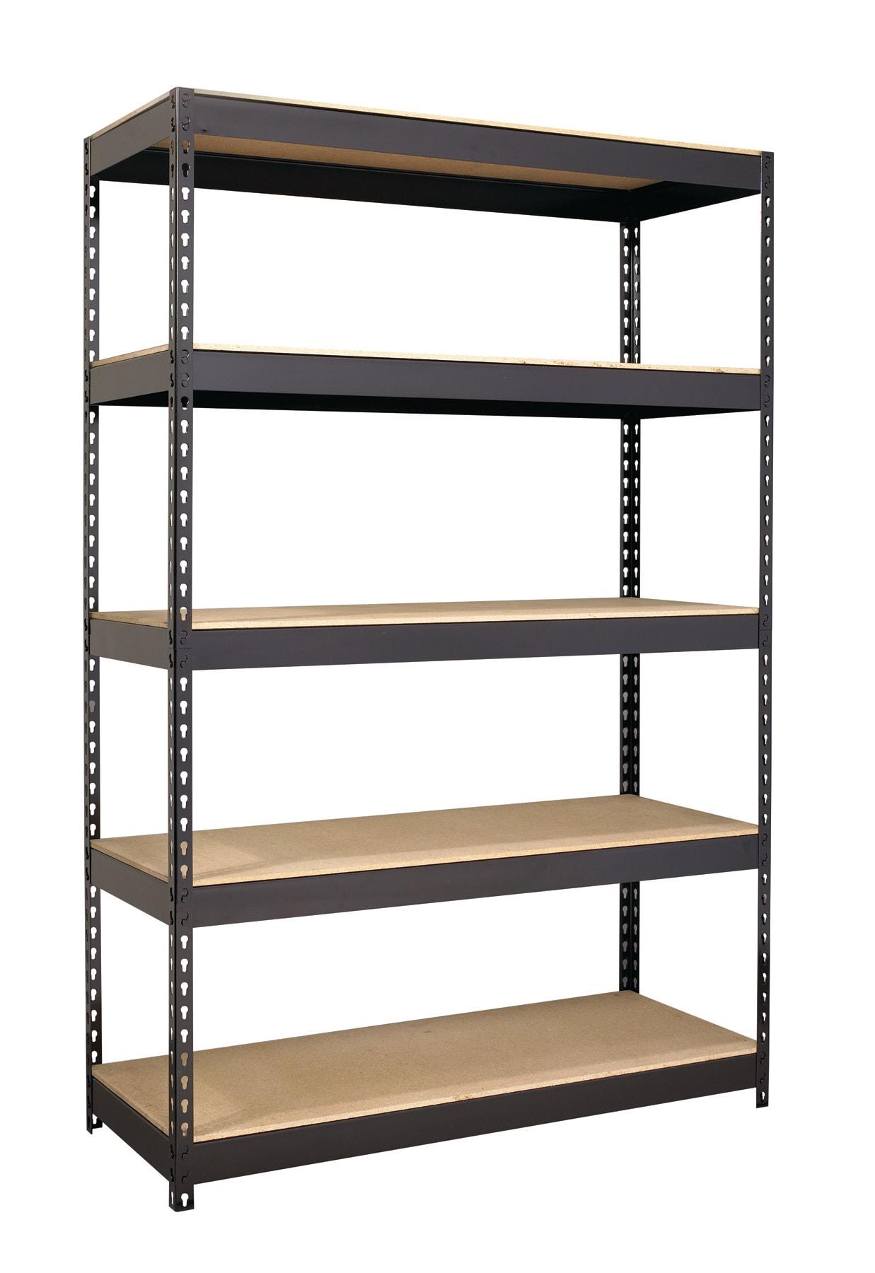 Black Steel 5-Shelf Heavy-Duty Storage Rack