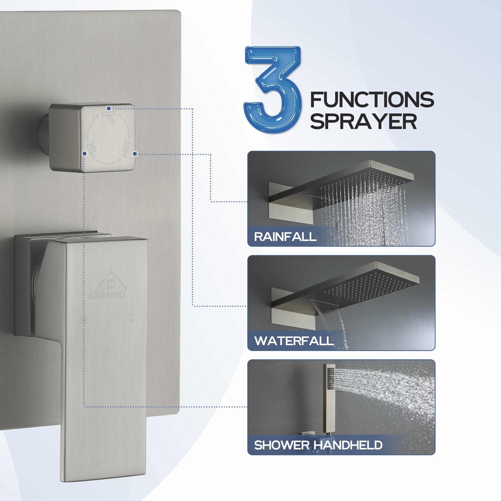 Cascade Bliss Luxury Complete Shower System with Rough-in Valve