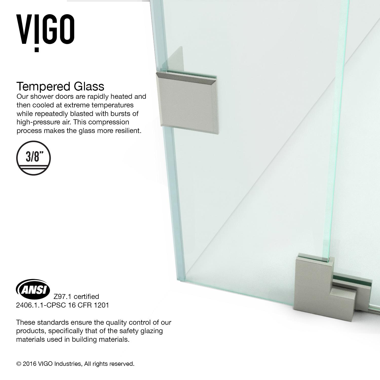 Pirouette 30-36" W x 72" H Pivot Frameless Shower Door with 3/8" Clear Glass