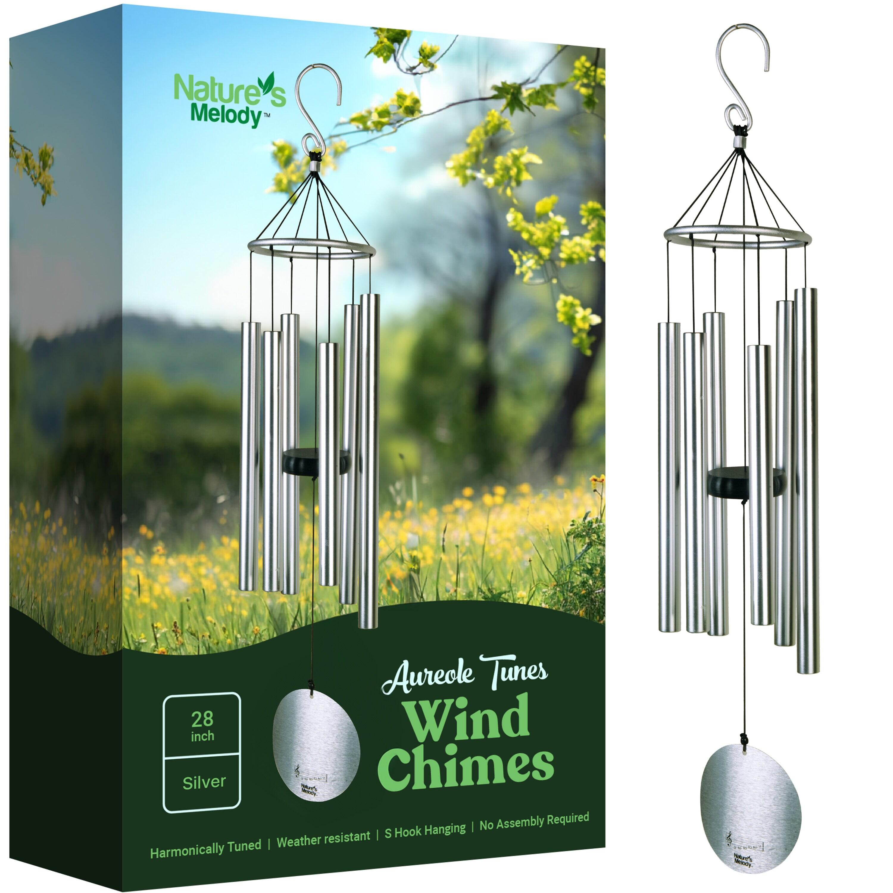 Nature's Melody 28" Silver Aluminum Outdoor Wind Chimes