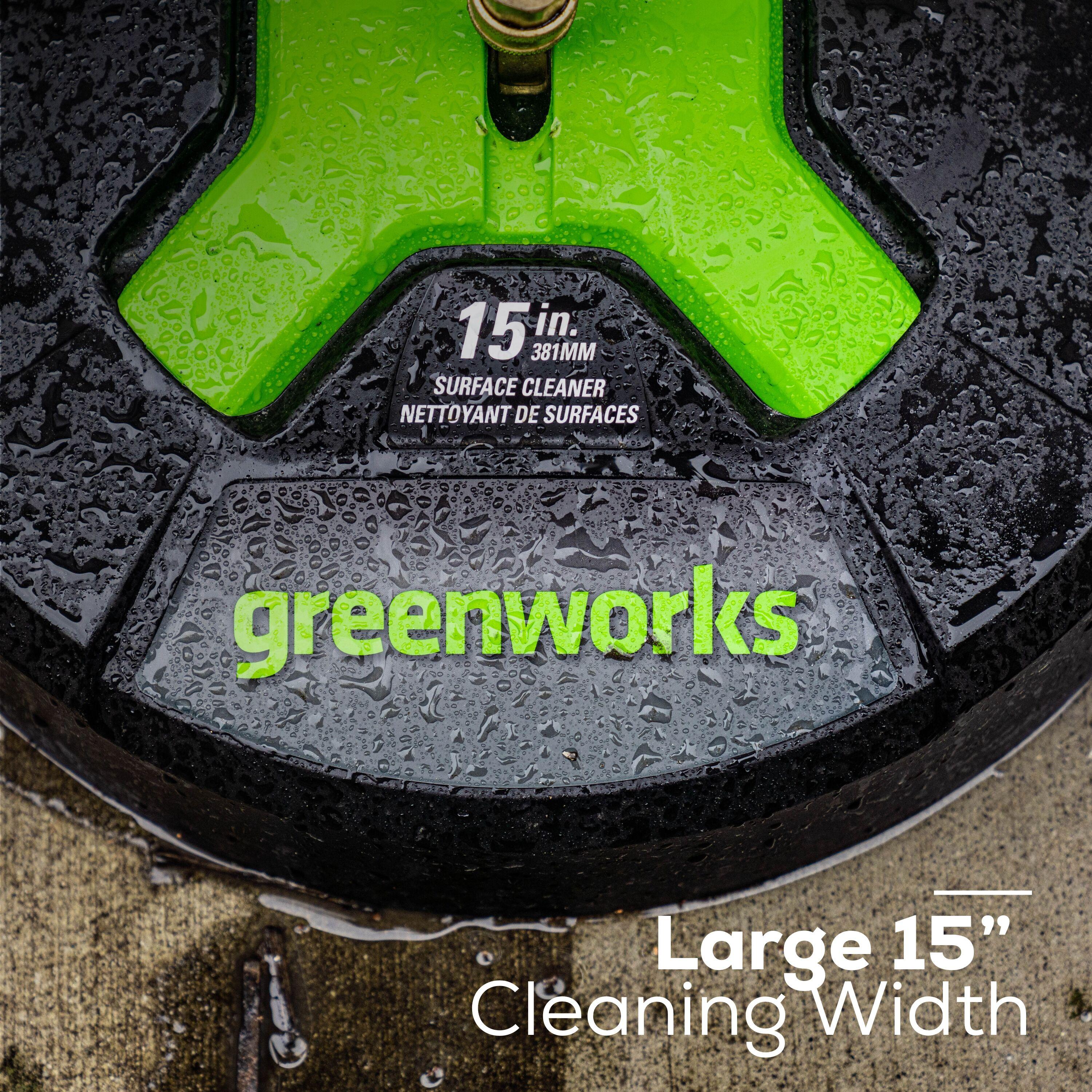 GreenWorks 5210902 15" Extension Included Surface Cleaner, Green