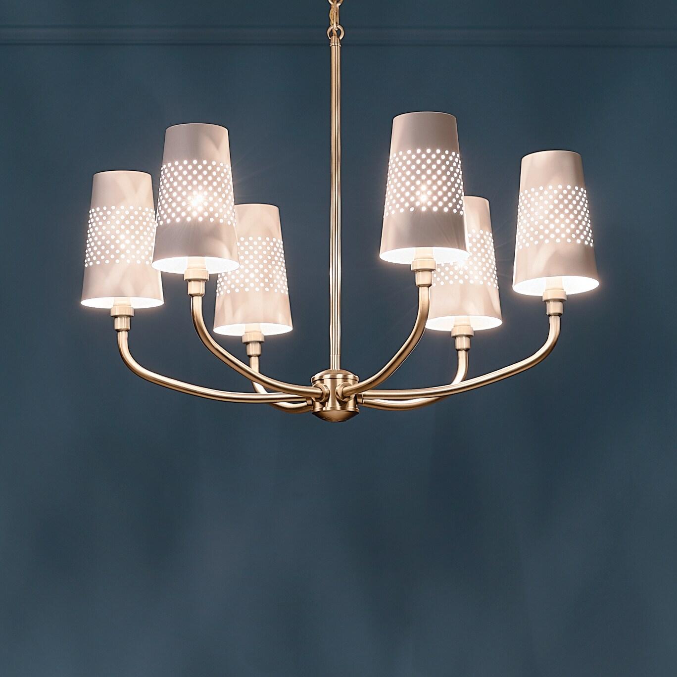 Kichler Lighting Adeena 6 - Light Chandelier in  Brushed Natural Brass