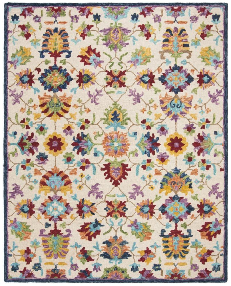 Aspen APN509 Hand Tufted Indoor Area Rug - Ivory/Blue - 8'x10' - Safavieh