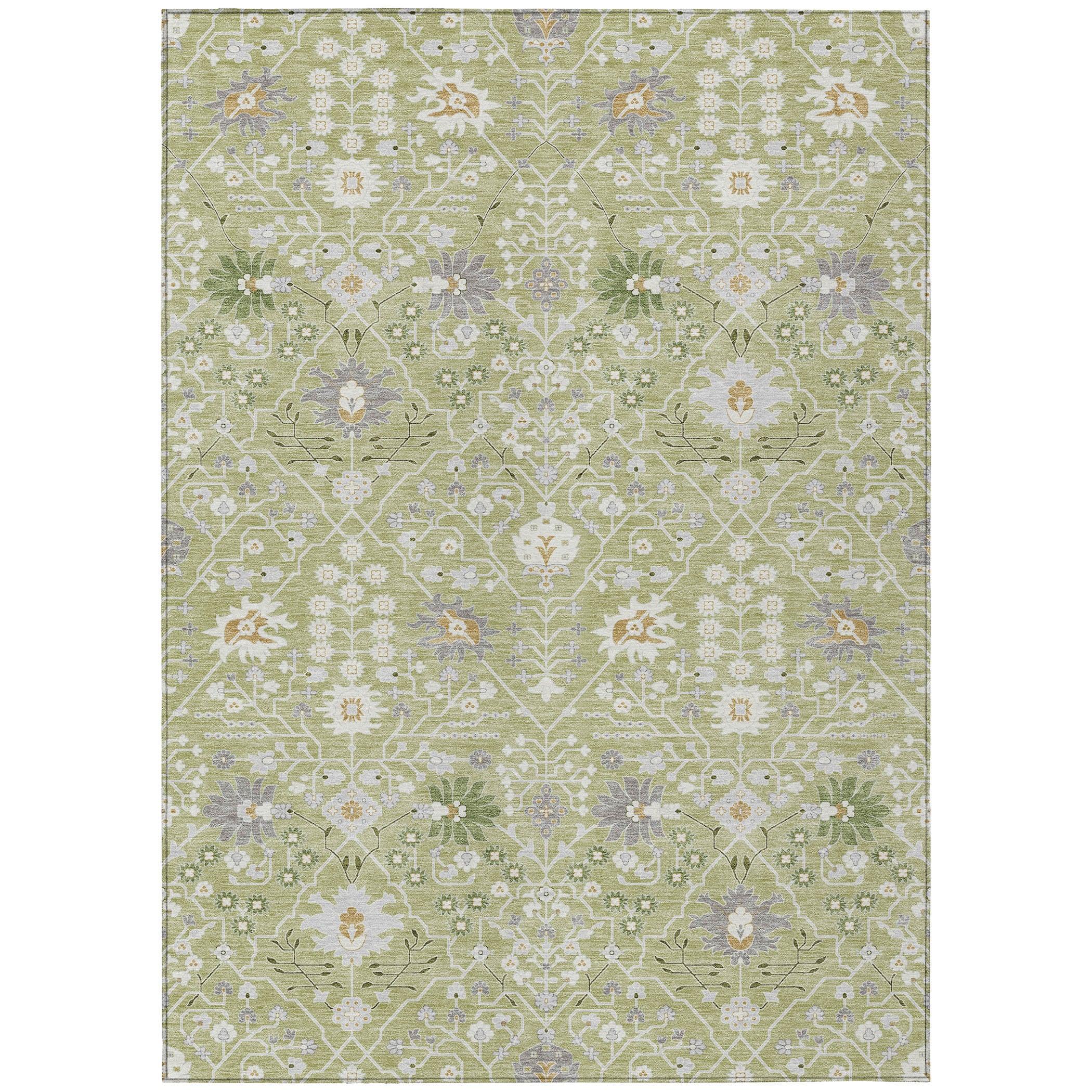 Machine Washable Indoor/Outdoor Chayden ACN1009 Aloe 2'3" x 7'6" Runner Rug