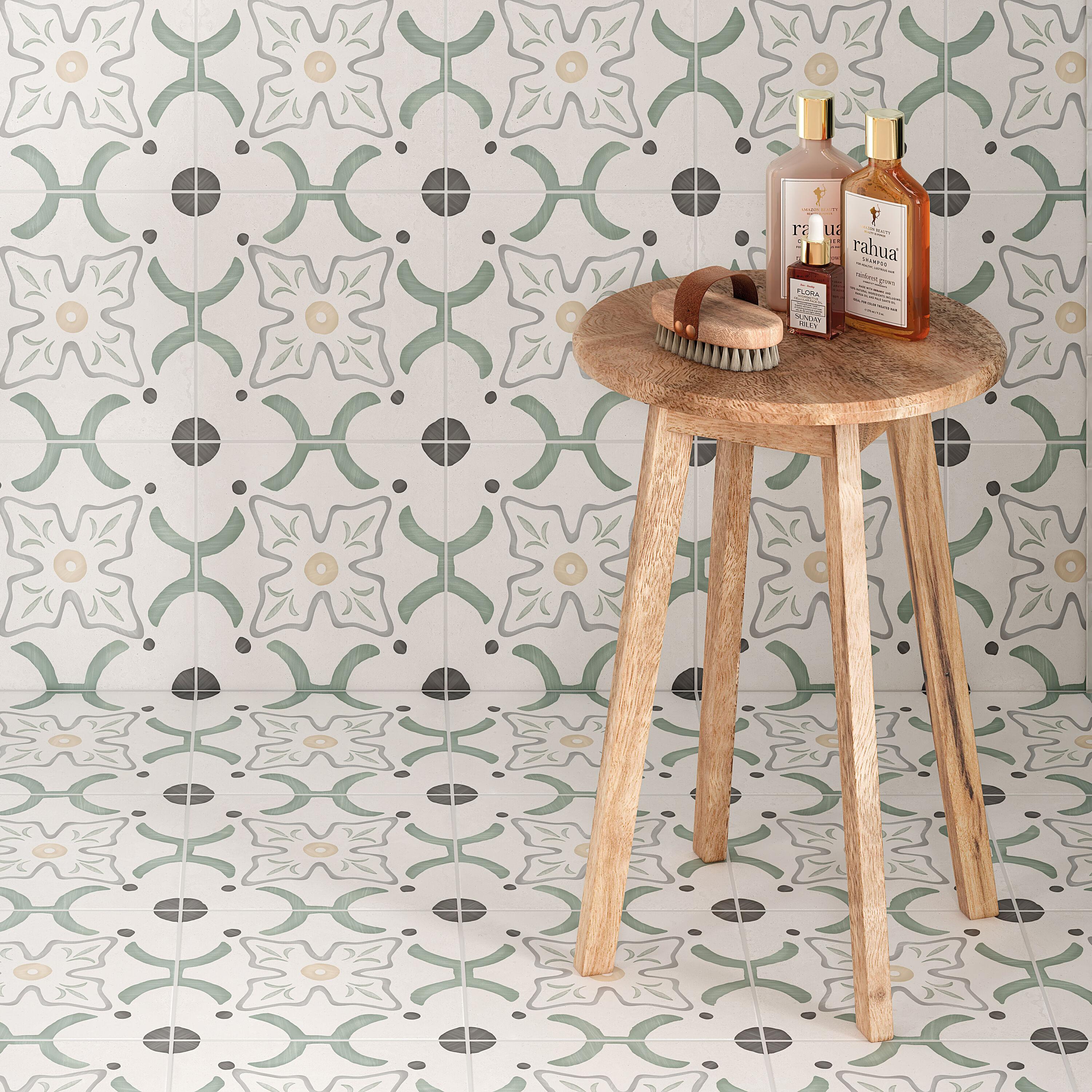 Plumeria 8.77" x 8.77" Matte Porcelain Tile