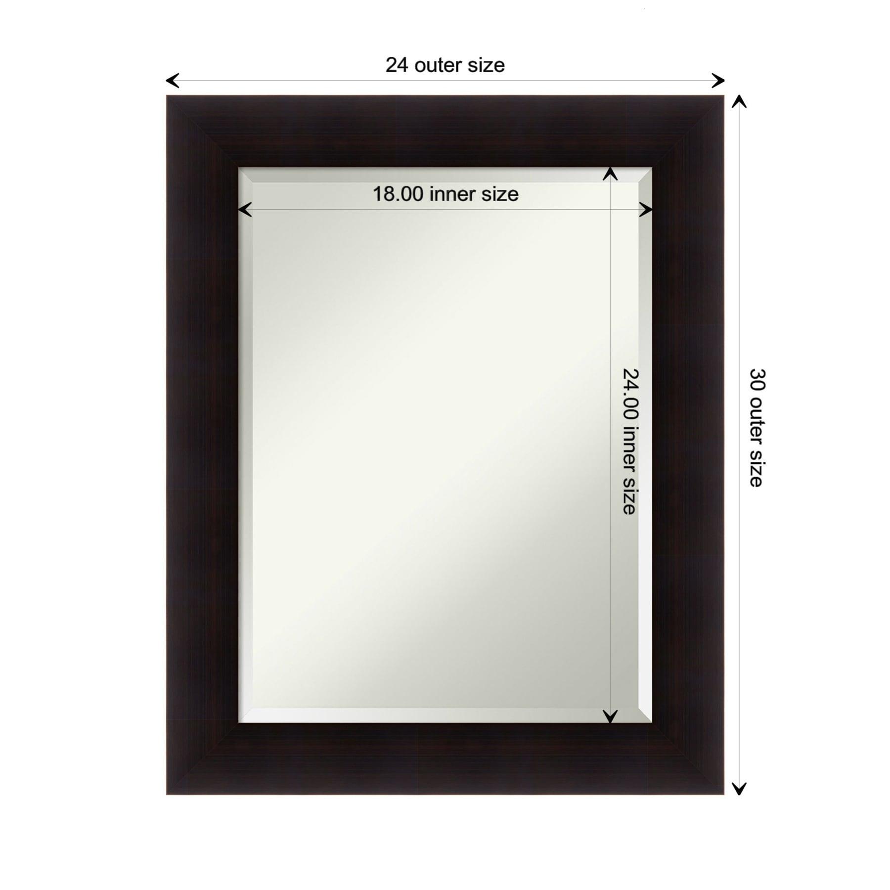 Amanti Art Beveled Wood Bathroom Wall Mirror - Portico Espresso Frame Outer Size: 24 x 30 in