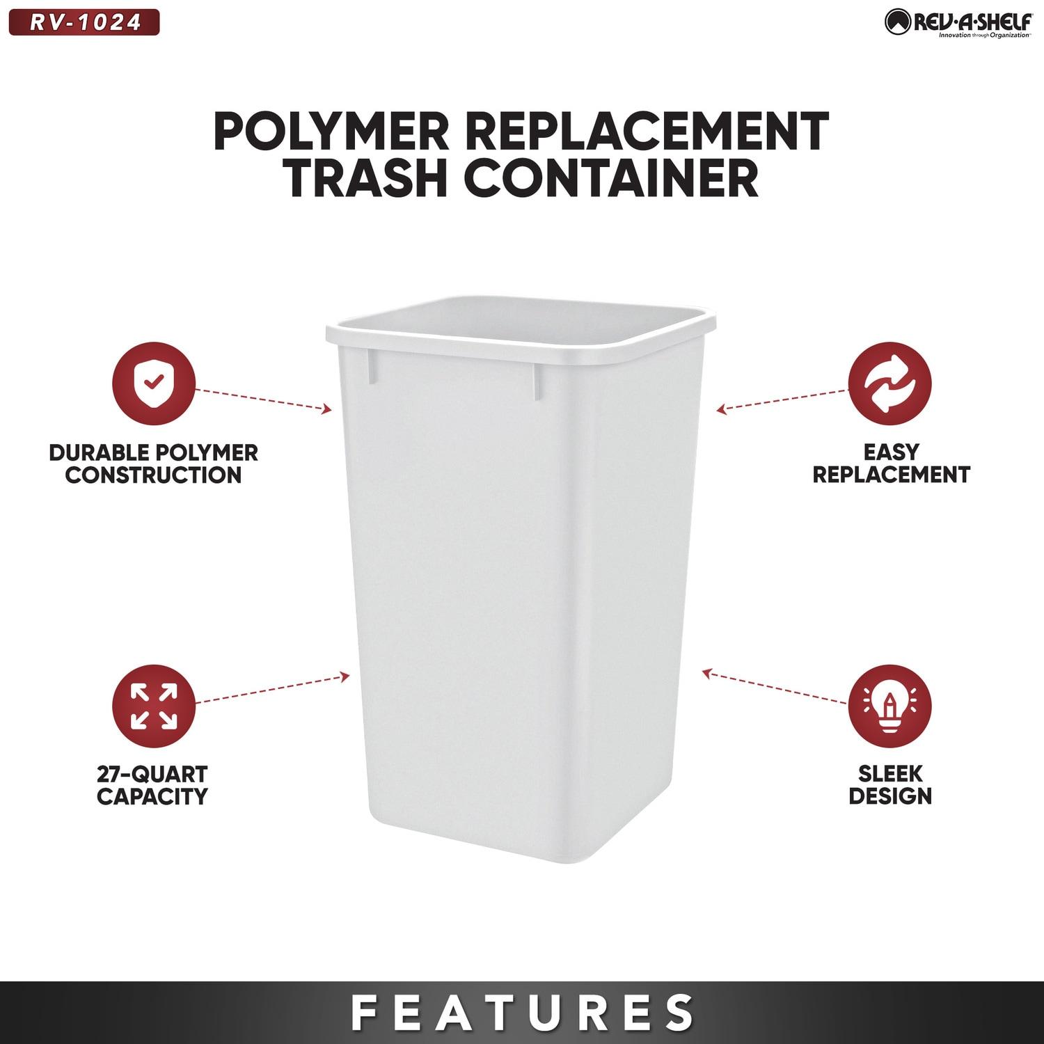 Rev-A-Shelf Polymer Replacement Trash Bin, 2 Pack (Set of 2)