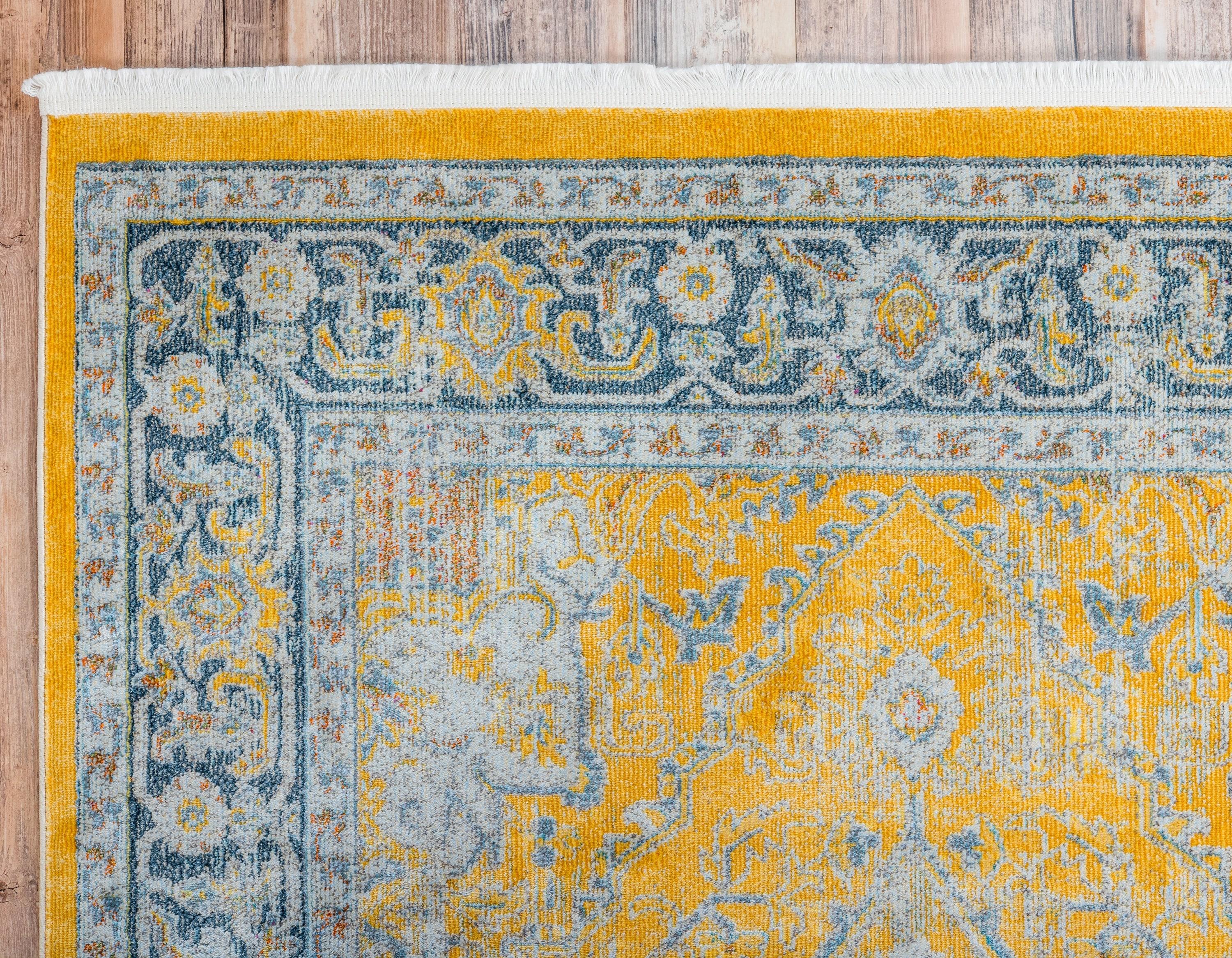 Unique Loom Baracoa Collection Area Rug - Prado (4' 3" x 6' 1" Rectangle Yellow/Ivory)