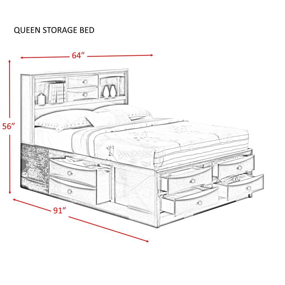 Picket House Furnishings Madison 3PC Queen Storage Bedroom Set in Mahogany