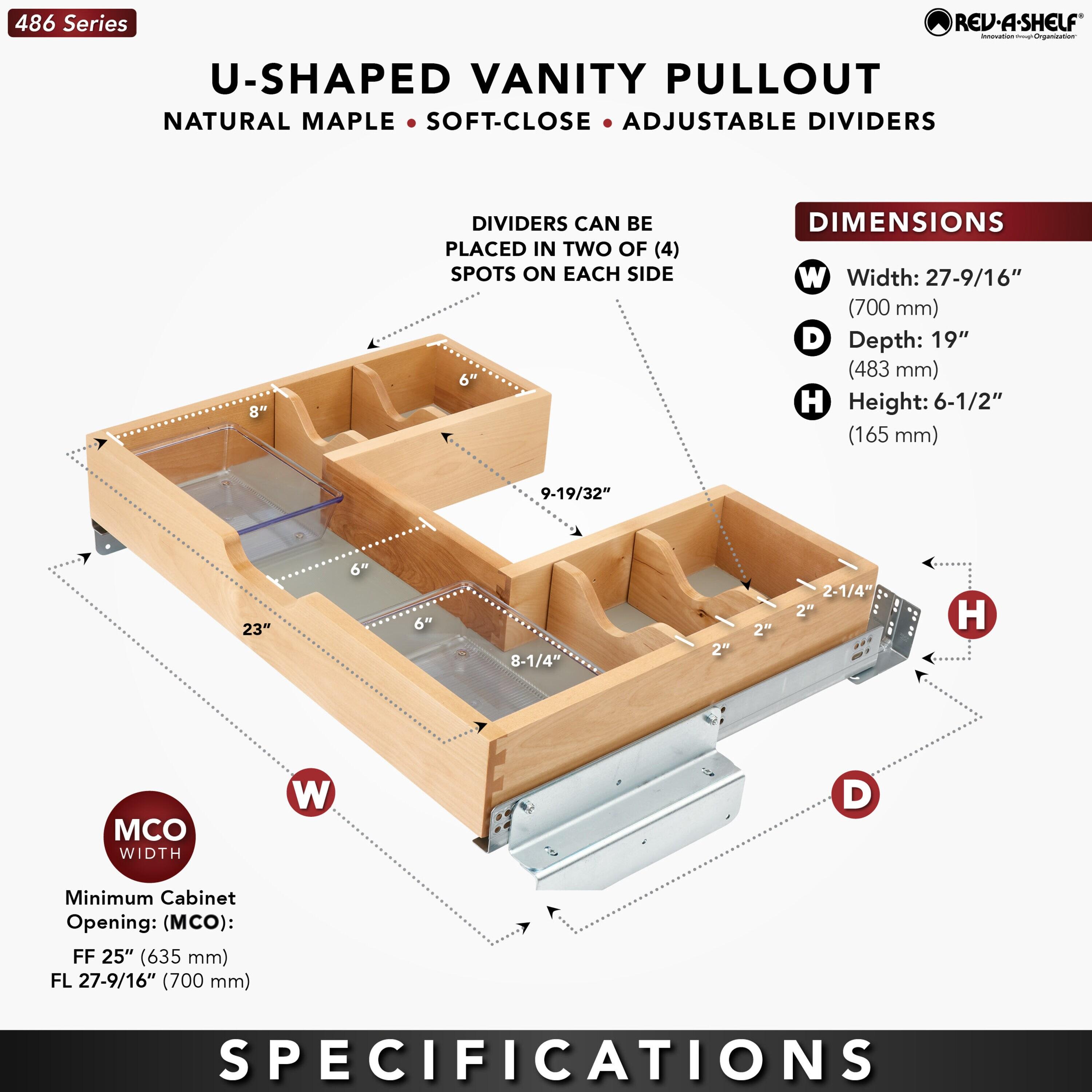 Rev-A-Shelf Rev-A-Shelf Wood Vanity Sink Cabinet Pull Out Organizer