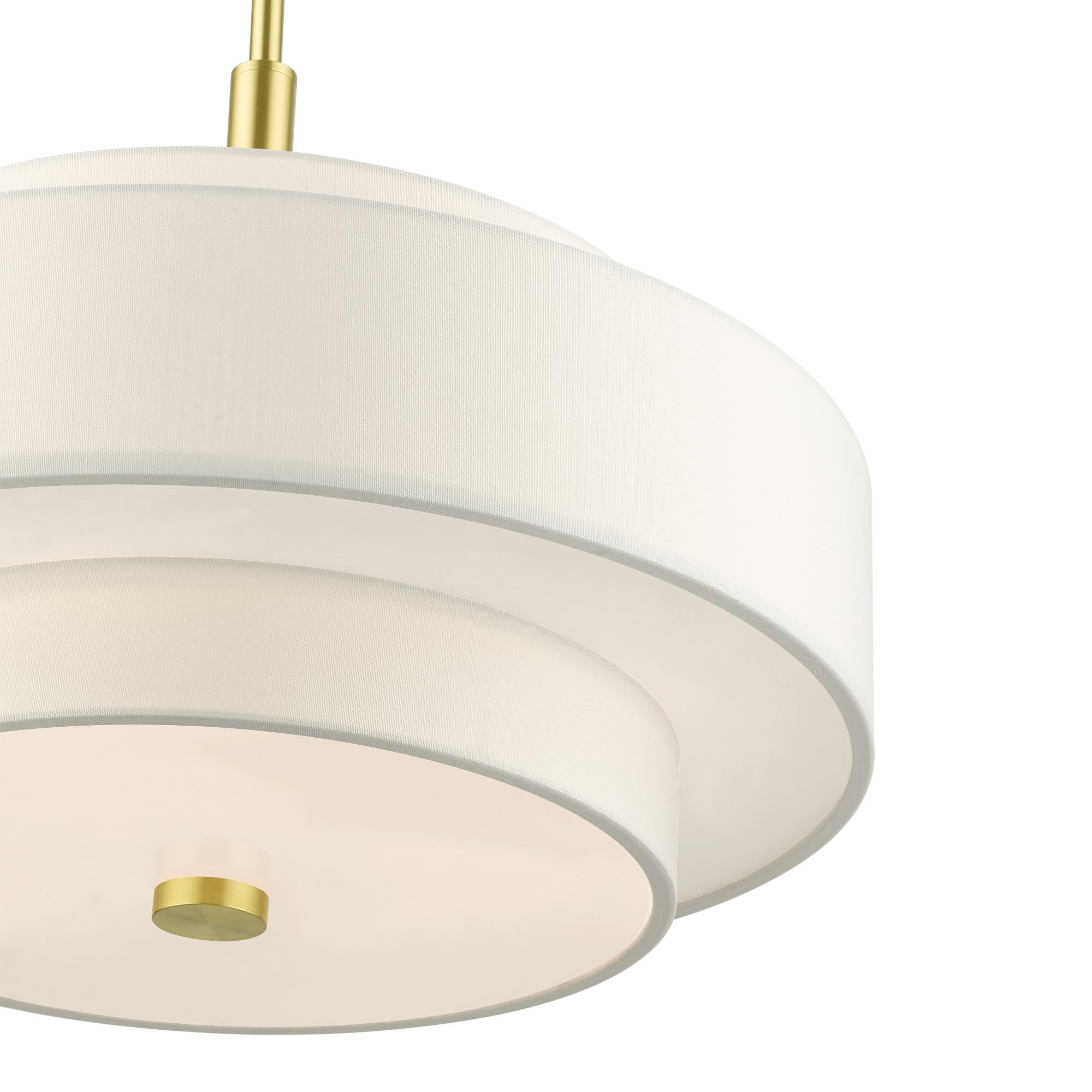 Livex Lighting Meridian 4 - Light Chandelier in  Satin Brass