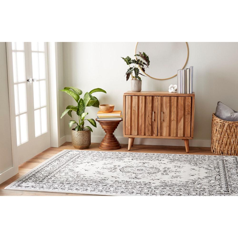 Home Dynamix Premium Sakarya Traditional Medallion Area Rug, Grey/Ivory, 7'8"x10'7"
