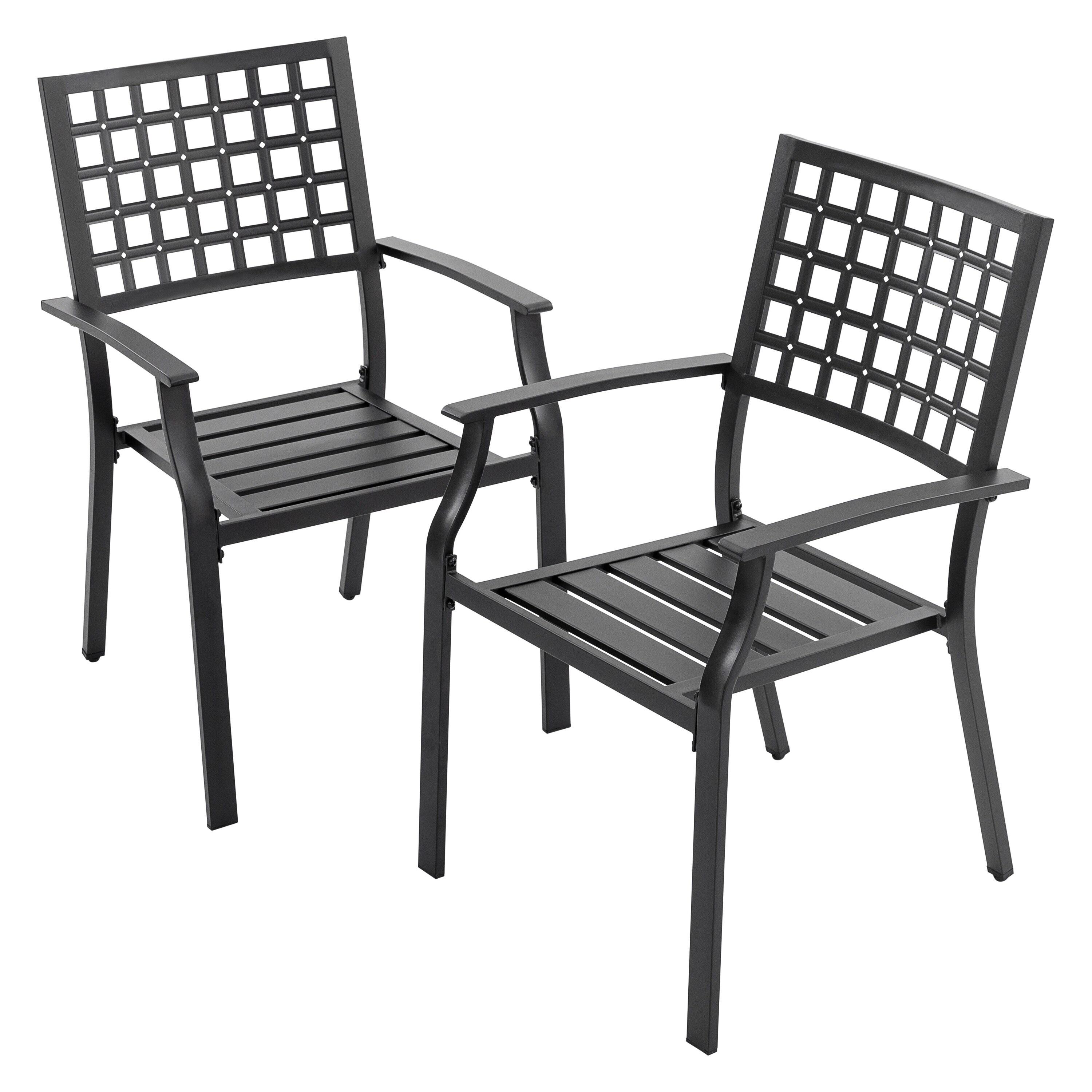 Nuu Garden Outdoor 7-Piece Iron Dining Set with 1.77'' Umbrella Hole