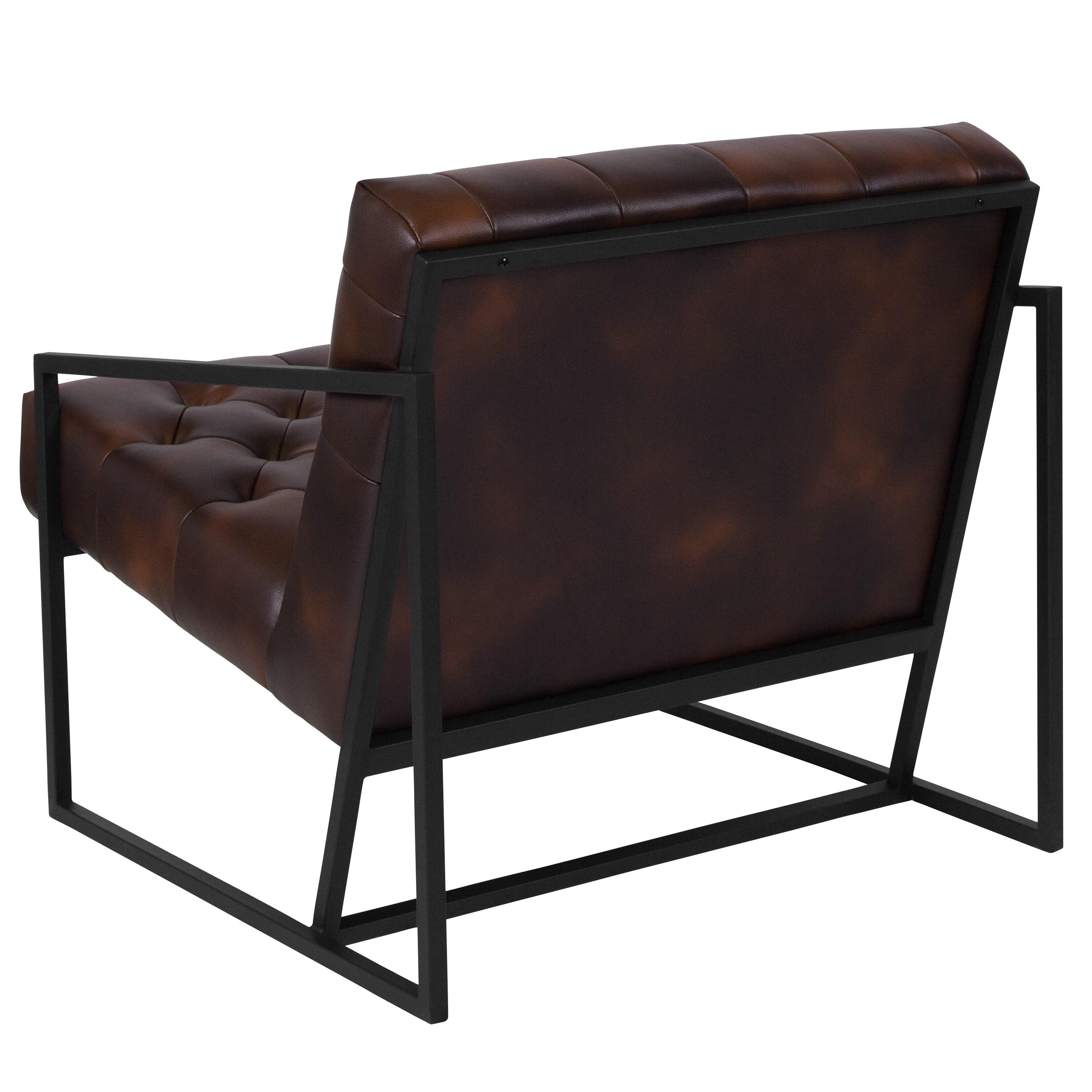 Flash Furniture Hercules Madison Bomber Jacket LeatherSoft Tufted Lounge Chair