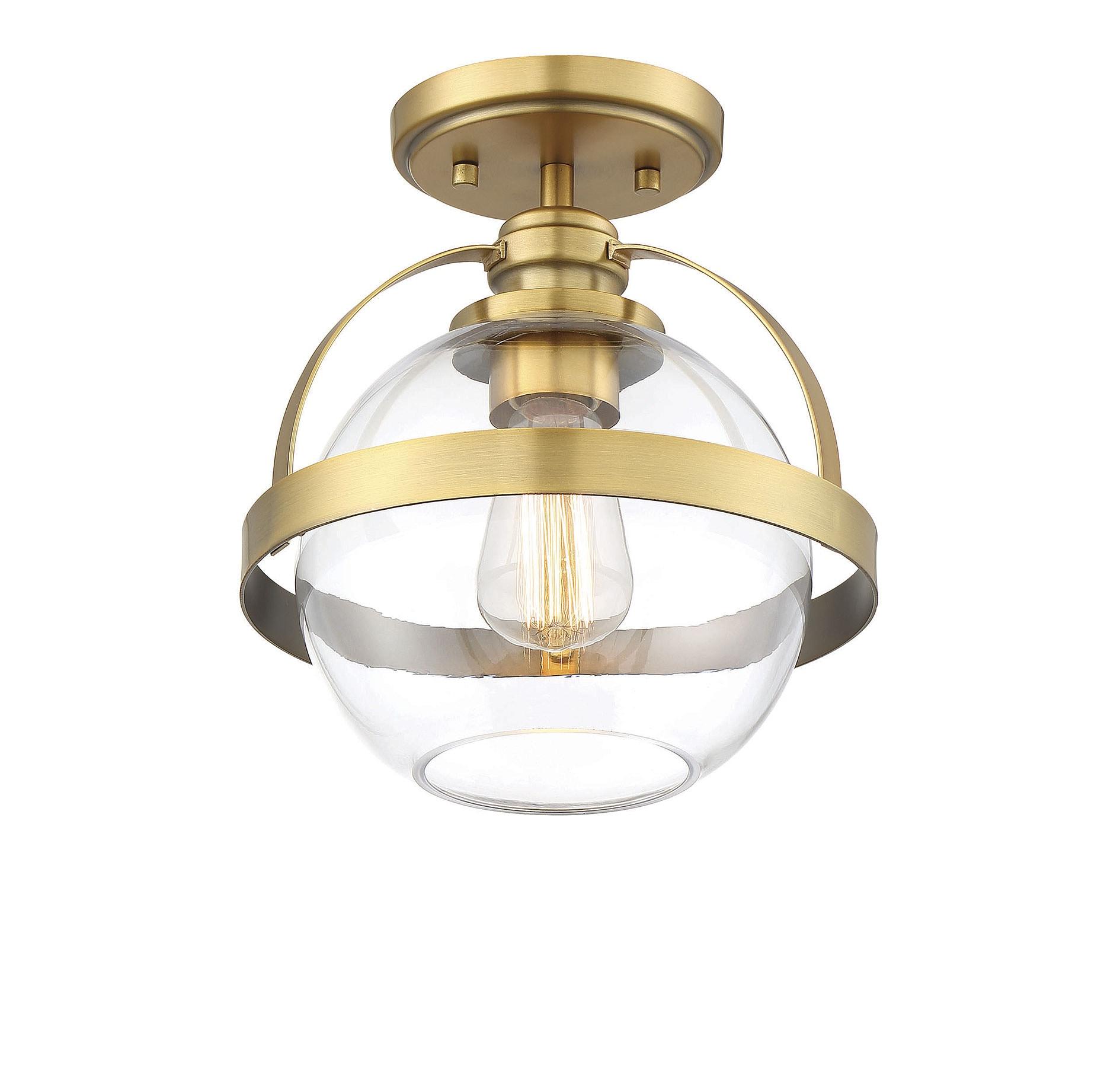 Savoy House Pendleton 1 - Light Semi-Flush Mount in  Warm Brass